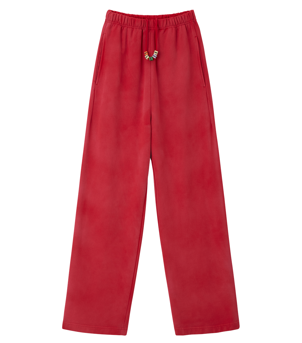 Llege - Garment Dyed Cube Logo Sweatpants (Red) product image 1 | TRAB K-Fashion Australia