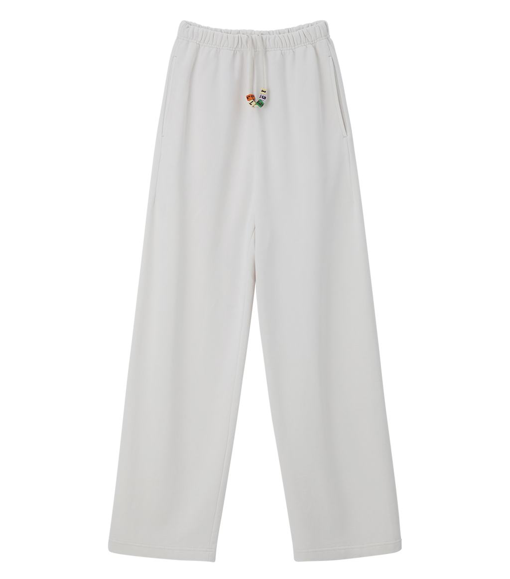 Llege - Garment Dyed Cube Logo Sweatpants (Cement White) product image 1 | TRAB K-Fashion Australia