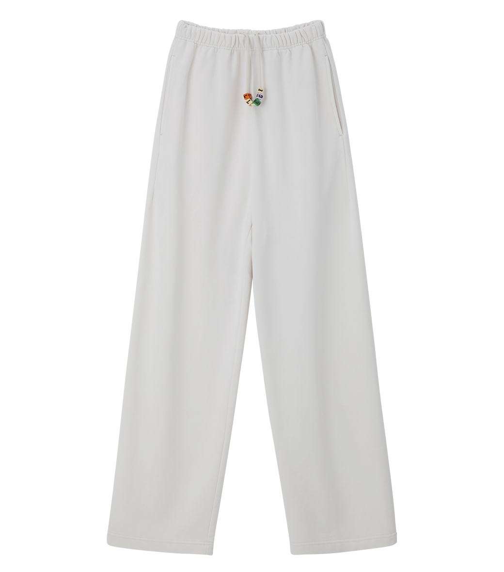 Llege - Garment Dyed Cube Logo Sweatpants (Cement White) product image 1 | TRAB K-Fashion Australia