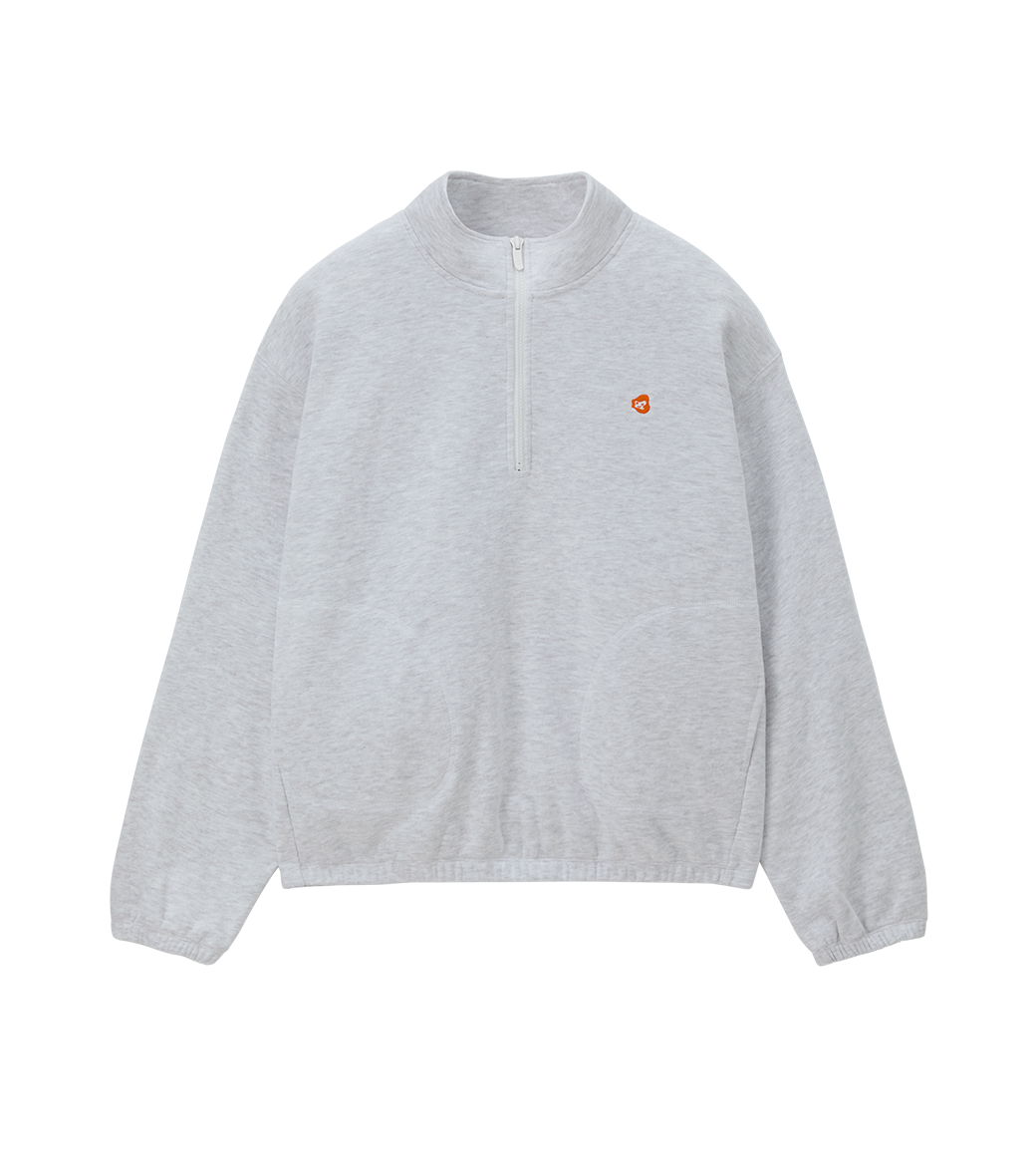 Llege - Oversized Half Zip-Up (Melange Grey) product image 1 | TRAB K-Fashion Australia