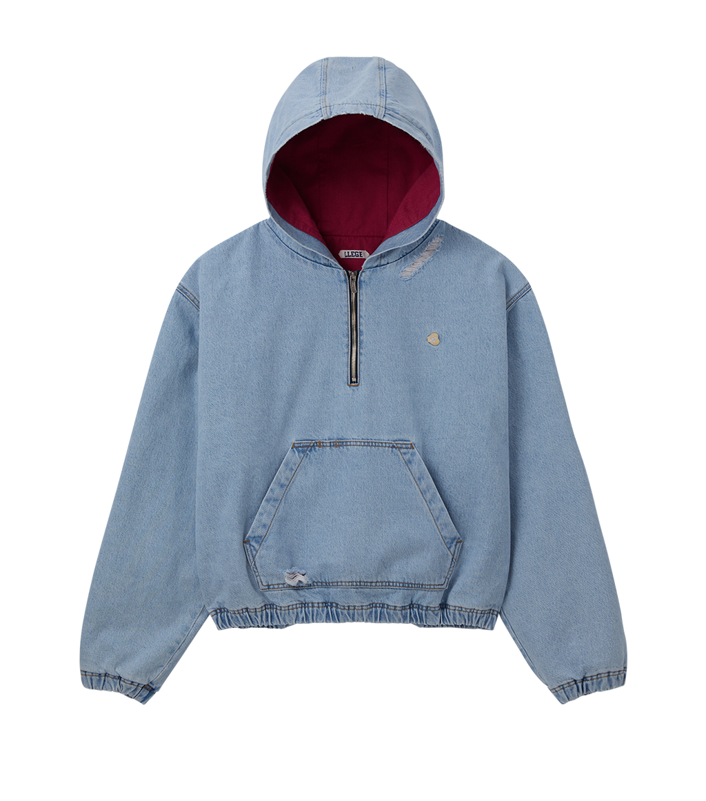 Llege - Destroyed Denim Anorak (Light Blue) product image 1 | TRAB K-Fashion Australia