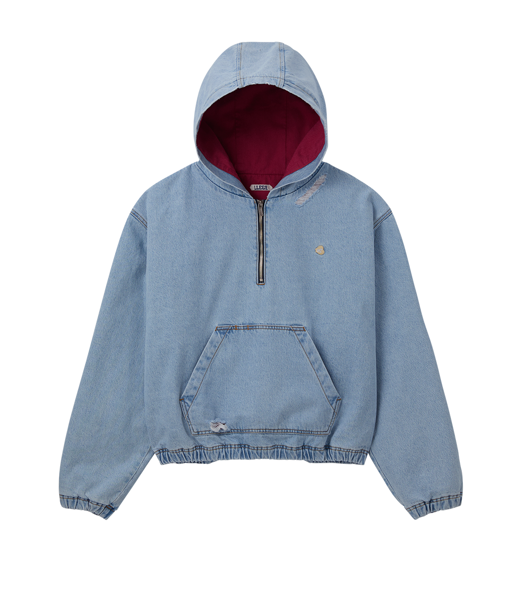 Llege - Destroyed Denim Anorak (Light Blue) product image 1 | TRAB K-Fashion Australia