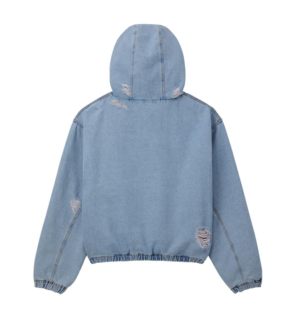 Llege - Destroyed Denim Anorak (Light Blue) product image 2 | TRAB K-Fashion Australia