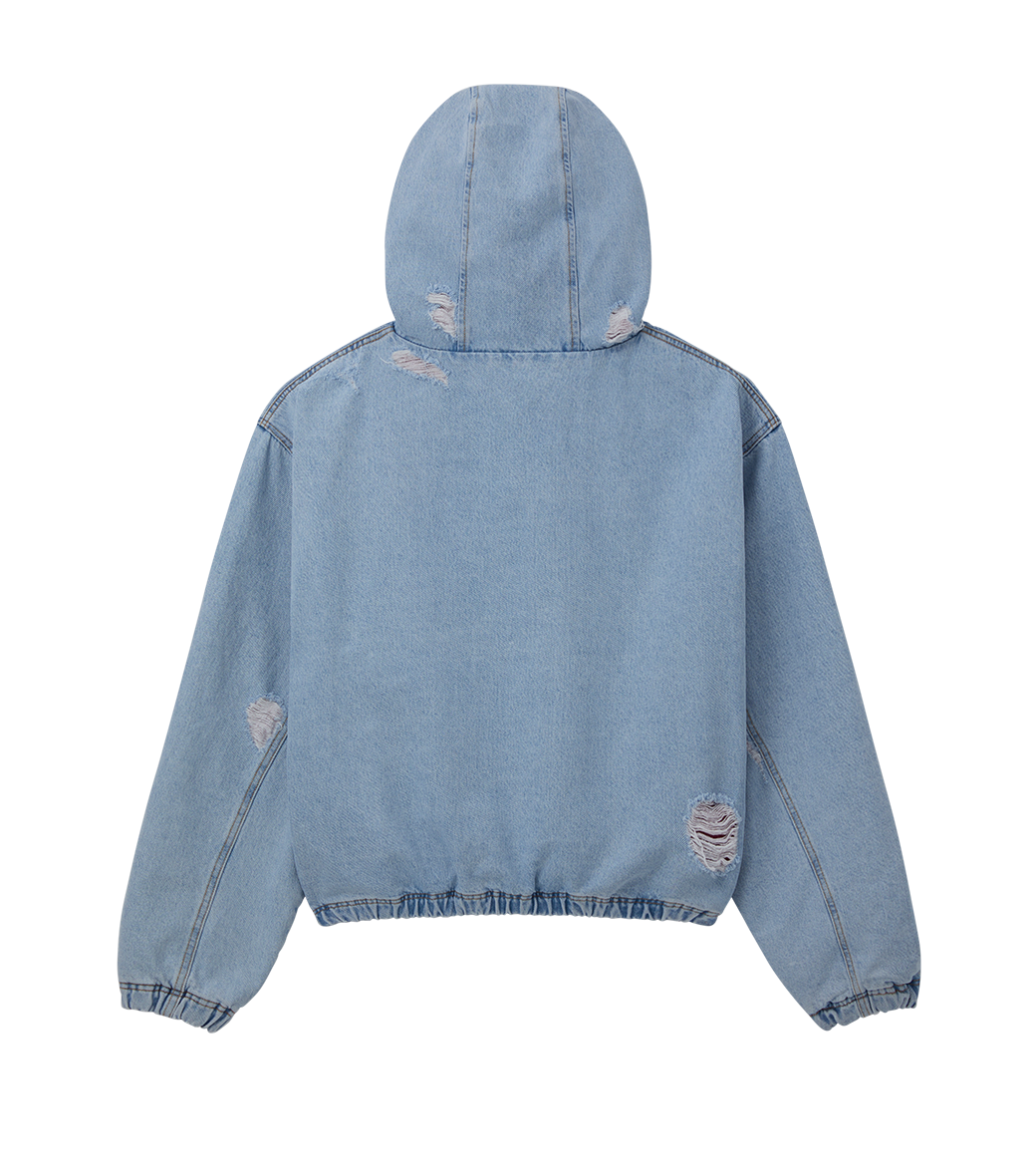 Llege - Destroyed Denim Anorak (Light Blue) product image 2 | TRAB K-Fashion Australia