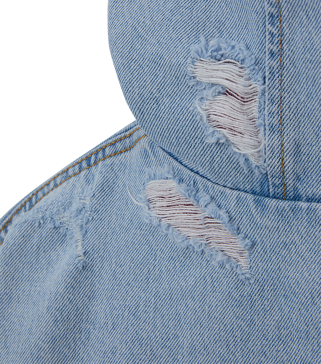 Llege - Destroyed Denim Anorak (Light Blue) product image 3 | TRAB K-Fashion Australia