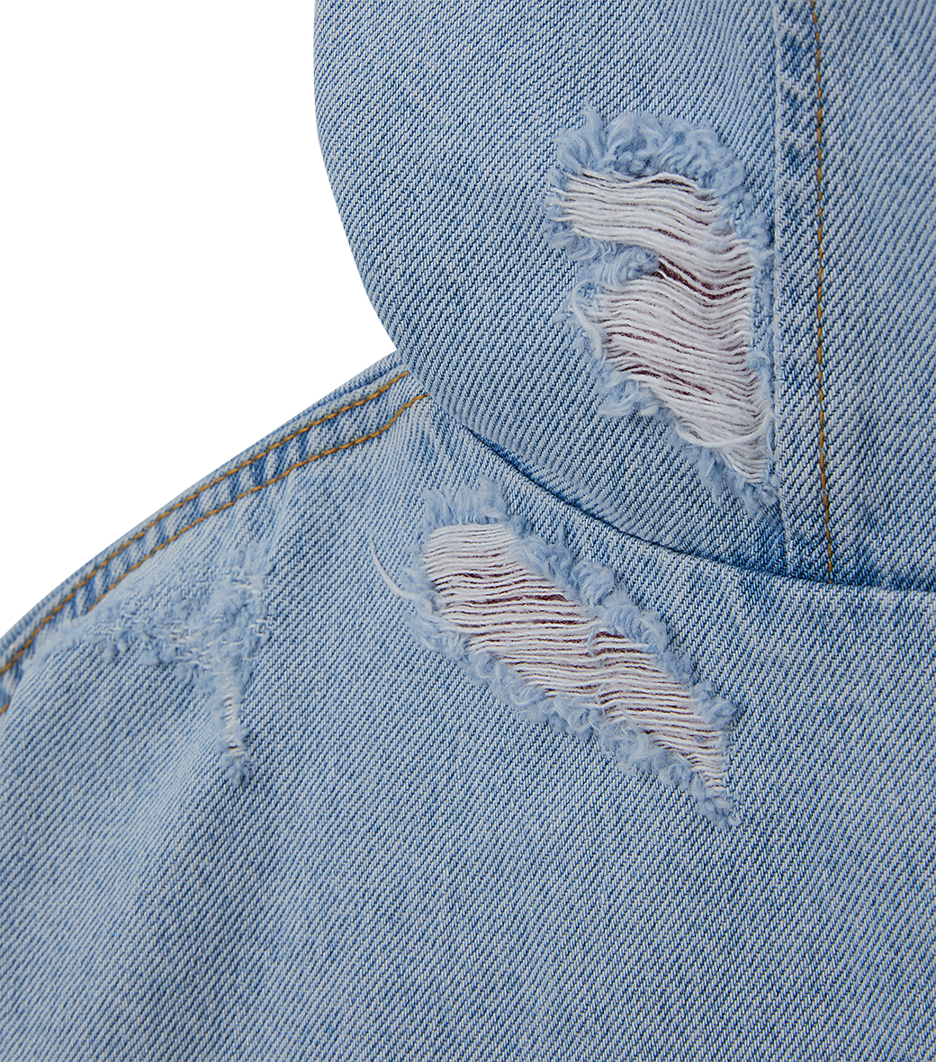 Llege - Destroyed Denim Anorak (Light Blue) product image 3 | TRAB K-Fashion Australia