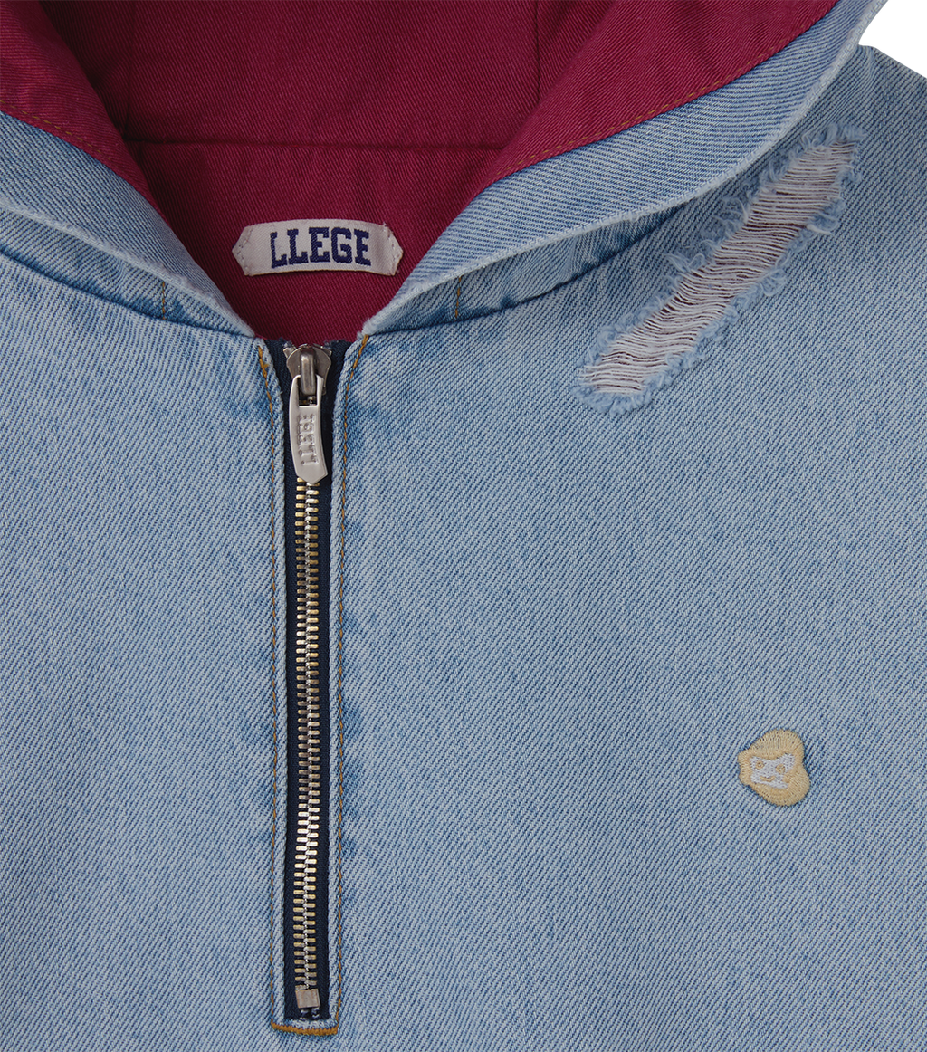 Llege - Destroyed Denim Anorak (Light Blue) product image 5 | TRAB K-Fashion Australia