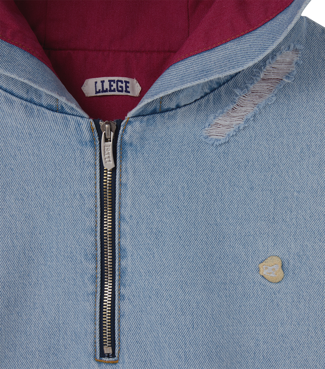 Llege - Destroyed Denim Anorak (Light Blue) product image 5 | TRAB K-Fashion Australia