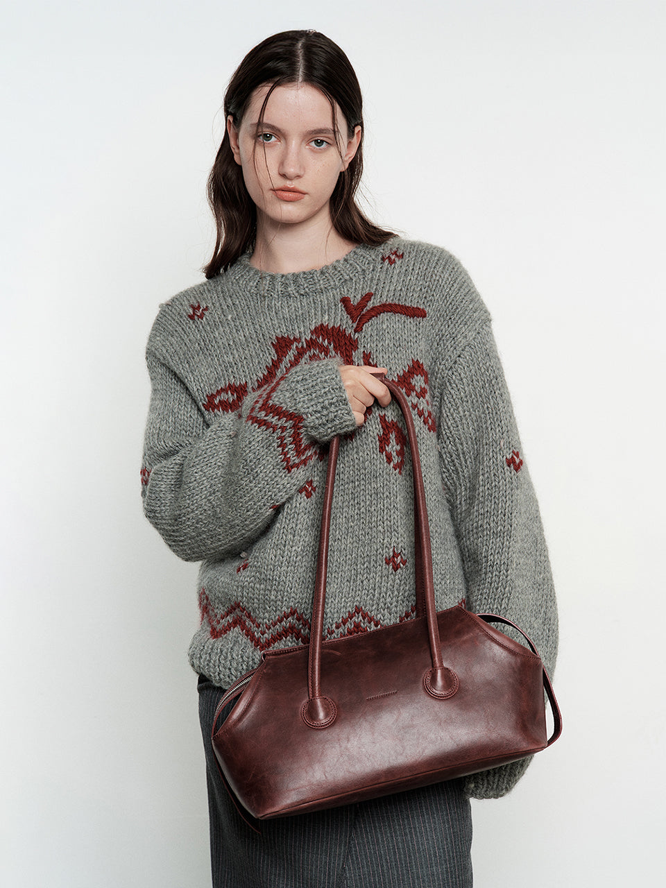 Marge Sherwood - Boat Shopper Large (Wine Pull-Up) product image 2 | TRAB K-Fashion Australia