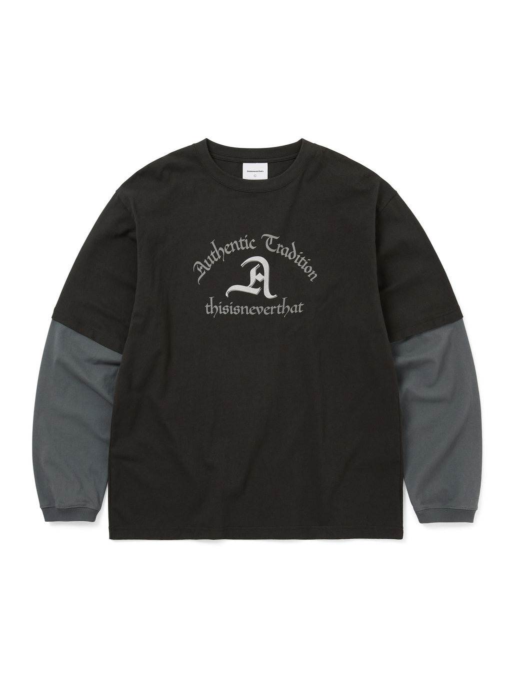 thisisneverthat - Layered L/S Tee (Off Black) product image 1 | TRAB K-Fashion Australia