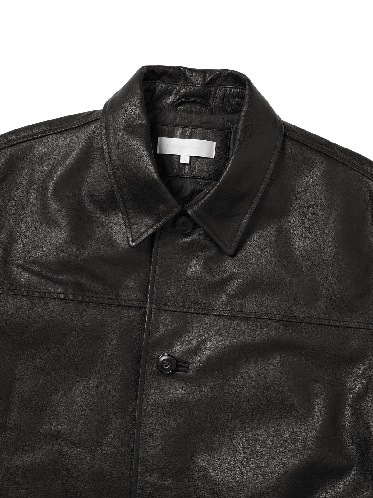 thisisneverthat - Leather Car Coat (Black) product image 2 | TRAB K-Fashion Australia