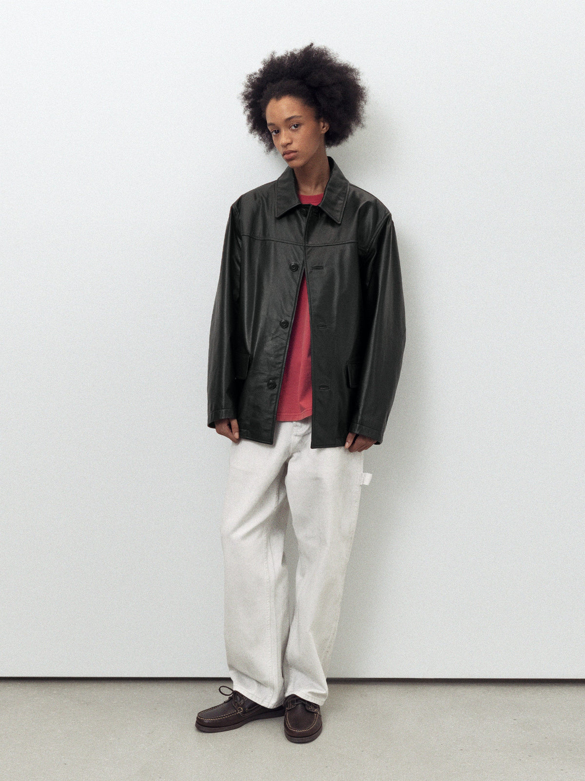 thisisneverthat - Leather Car Coat (Black) product image 4 | TRAB K-Fashion Australia