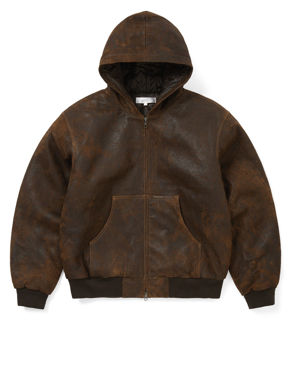 thisisneverthat - Leather Hooded Jacket (Brown) product image 1 | TRAB K-Fashion Australia
