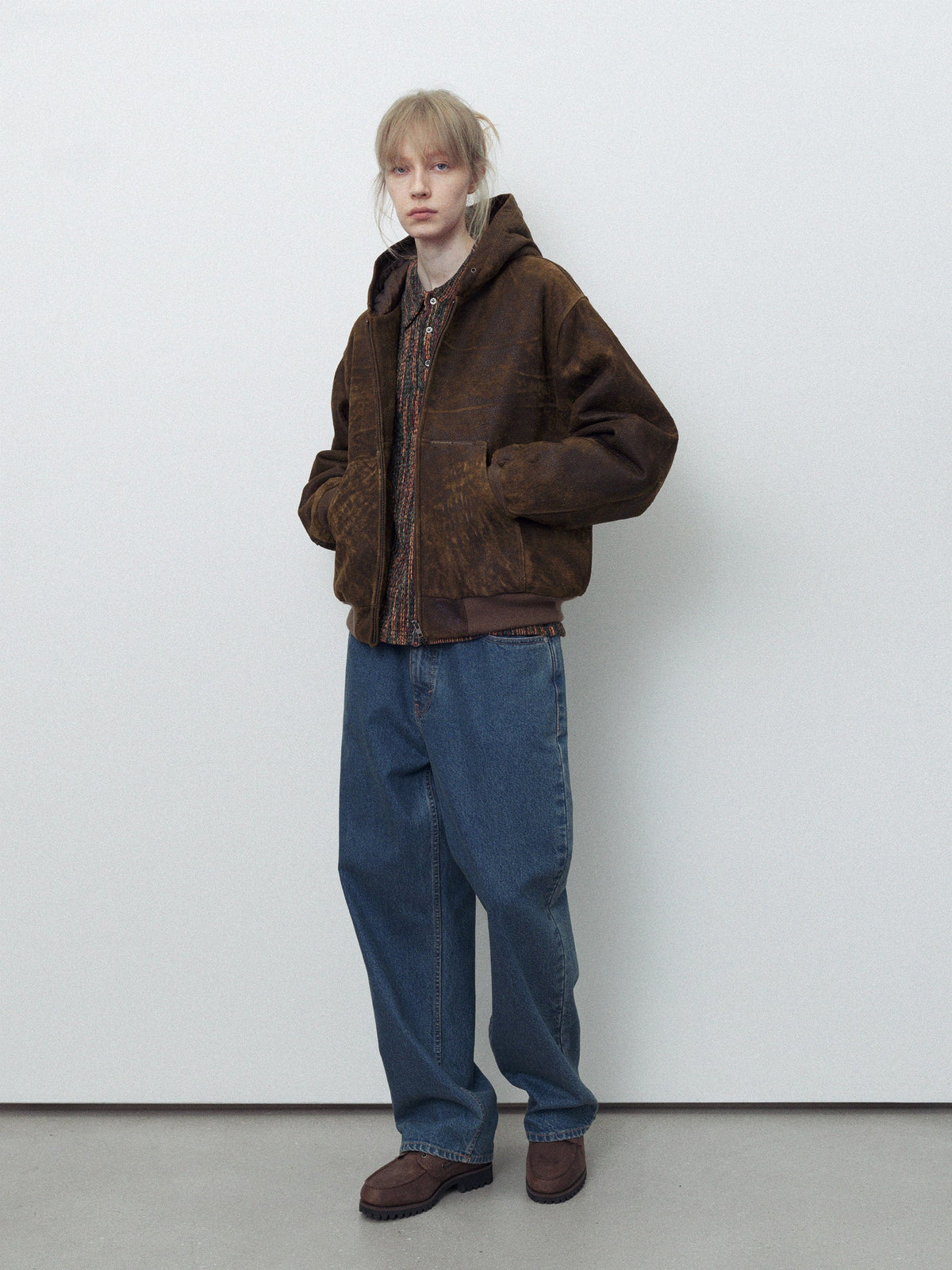 thisisneverthat - Leather Hooded Jacket (Brown) product image 7 | TRAB K-Fashion Australia