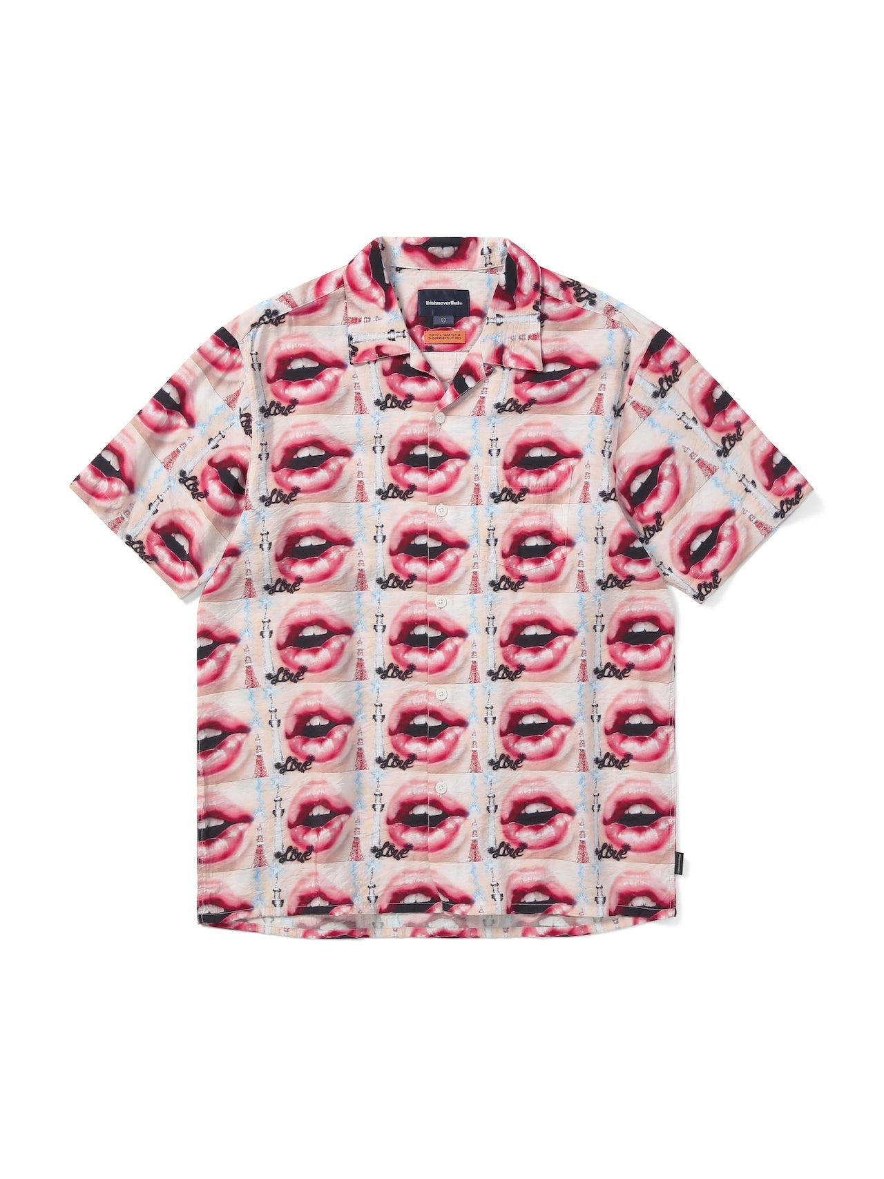 thisisneverthat - Lips Rayon Shirt (Pink) product image 1 | TRAB K-Fashion Australia