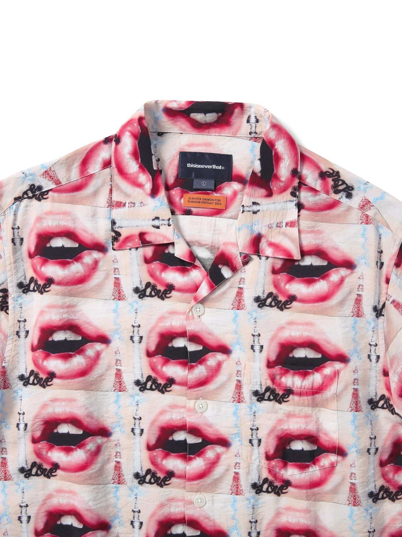 thisisneverthat - Lips Rayon Shirt (Pink) product image 2 | TRAB K-Fashion Australia
