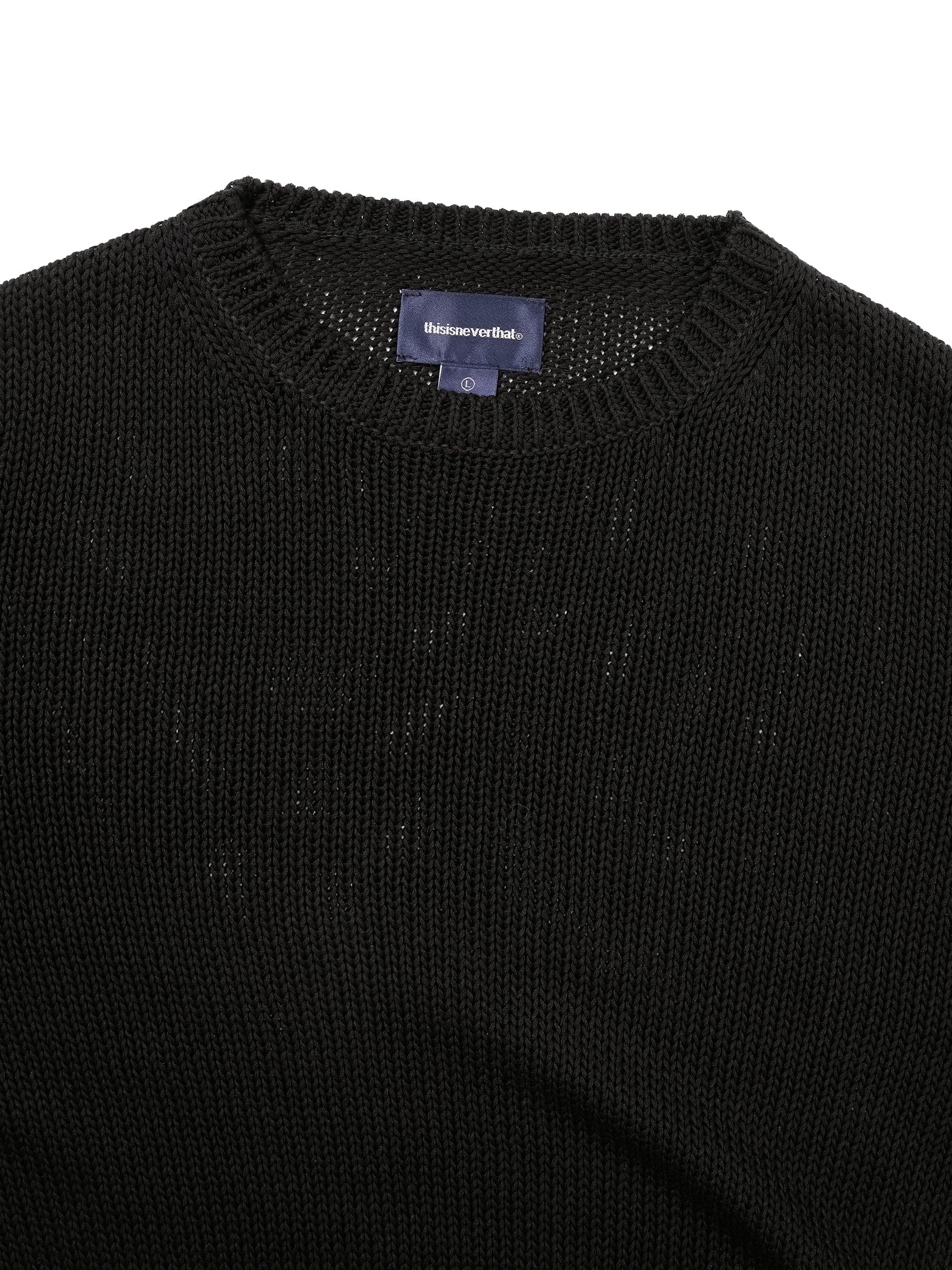 thisisneverthat - Loose Gauge Knit Crew (Black) product image 2 | TRAB K-Fashion Australia