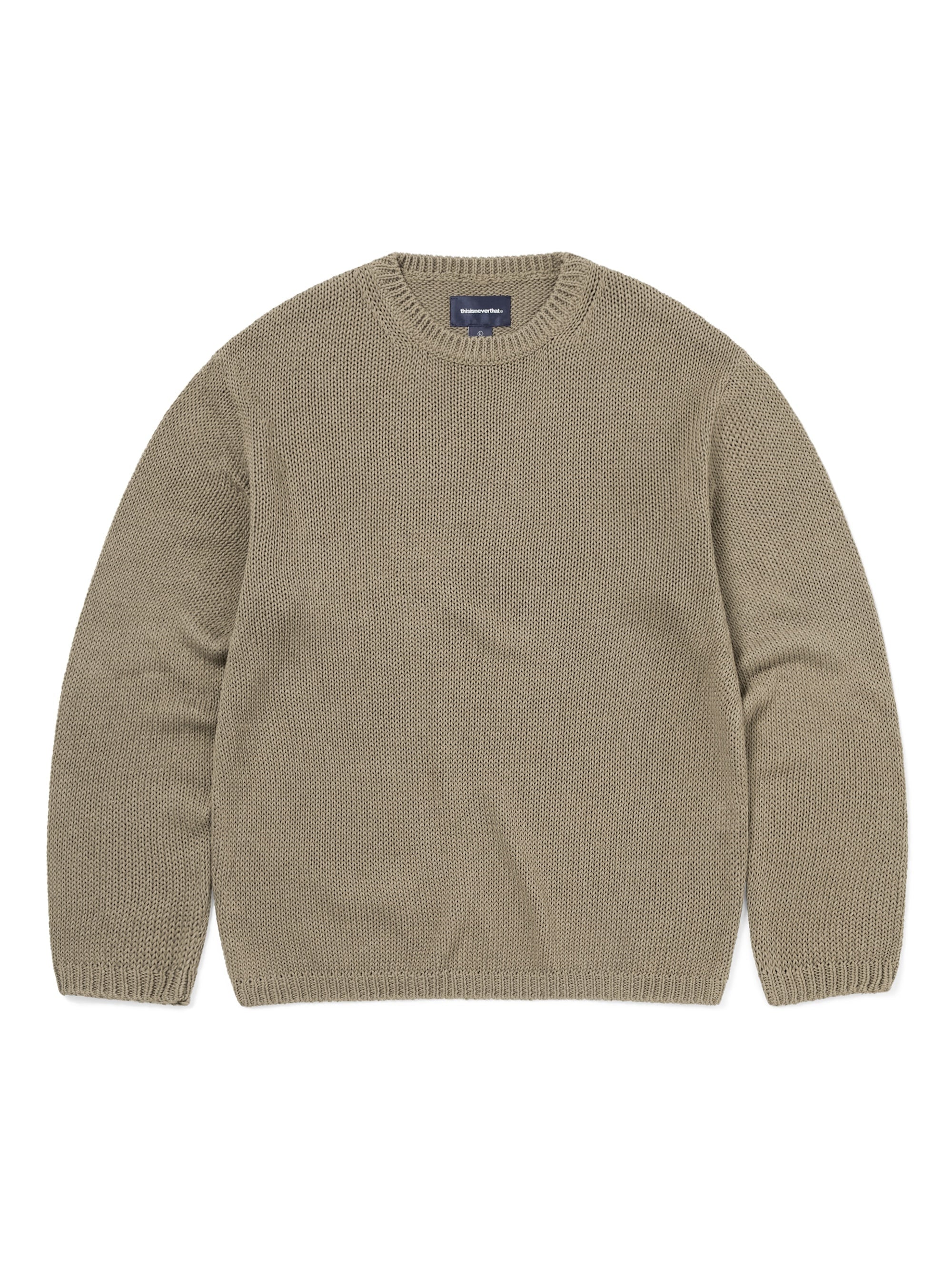 thisisneverthat - Loose Gauge Knit Crew Light (Brown) product image 1 | TRAB K-Fashion Australia