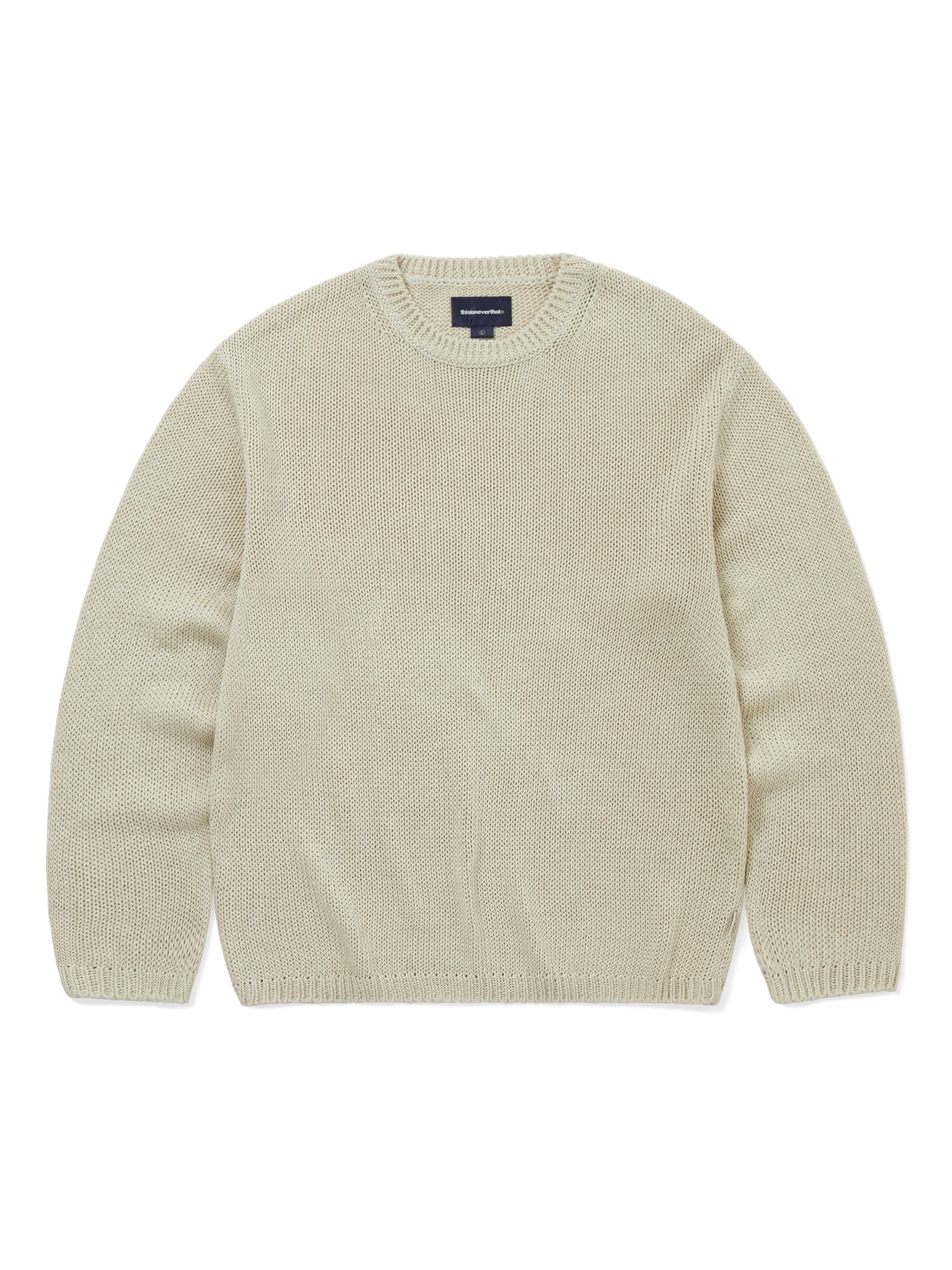 thisisneverthat - Loose Gauge Knit Crew (Dusty Ivory) product image 1 | TRAB K-Fashion Australia