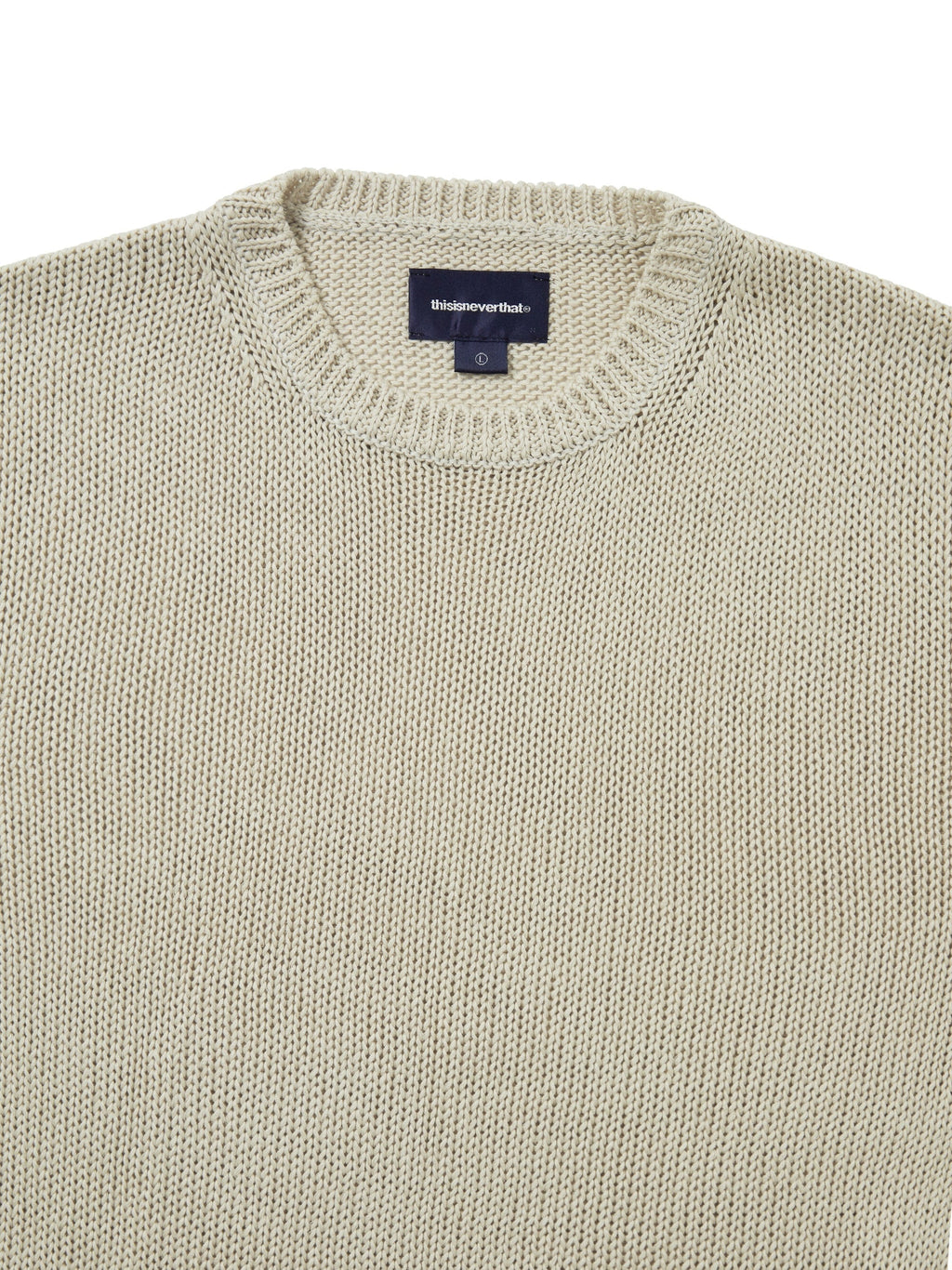 thisisneverthat - Loose Gauge Knit Crew (Dusty Ivory) product image 2 | TRAB K-Fashion Australia