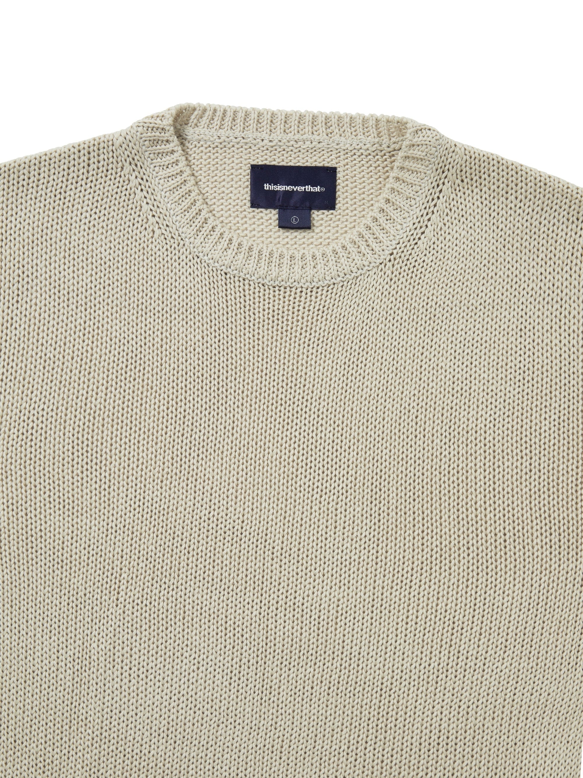 thisisneverthat - Loose Gauge Knit Crew (Dusty Ivory) product image 2 | TRAB K-Fashion Australia