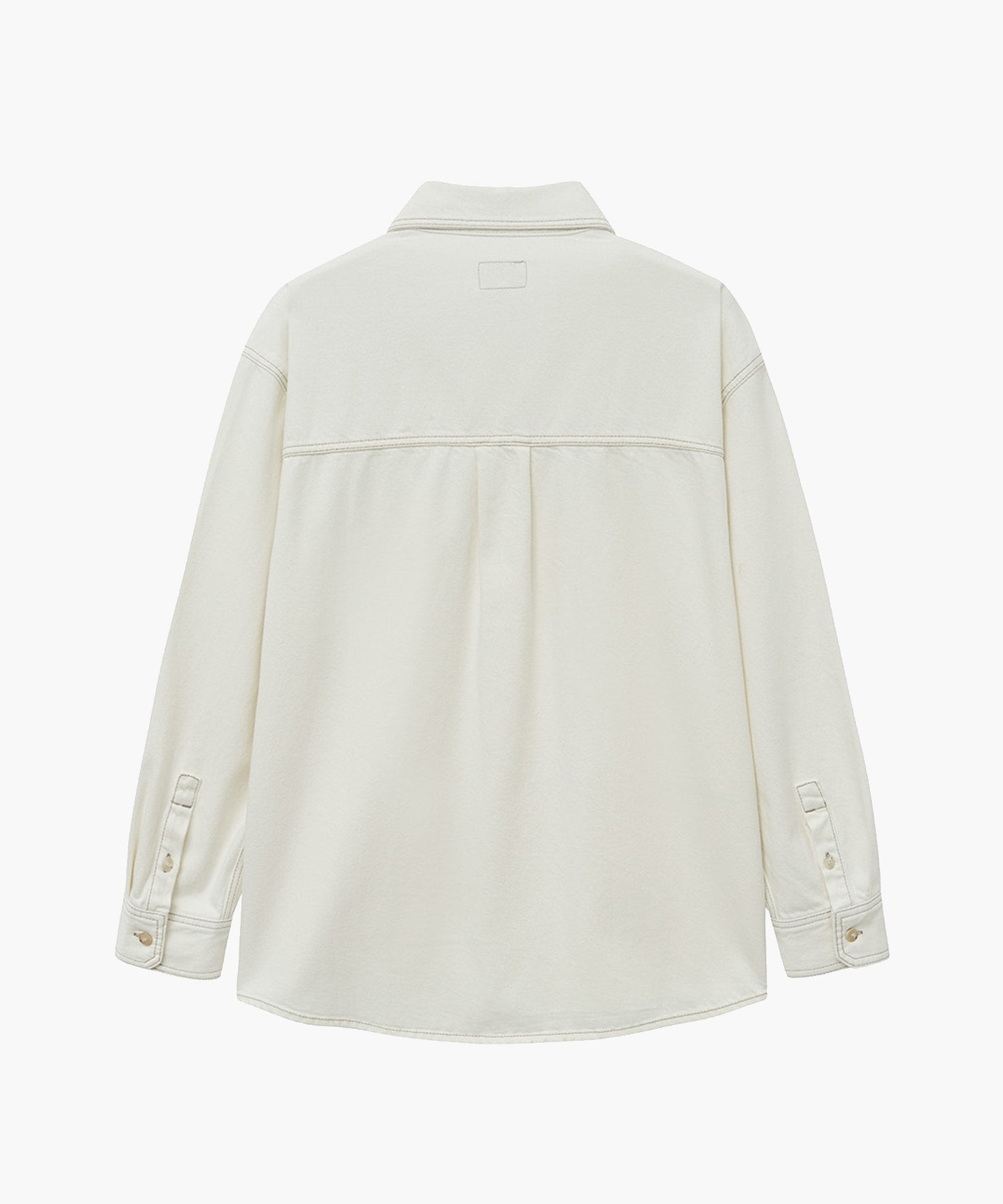 Marithe & Francois Girbaud - Oversized Patch Work Denim Shirt Jacket (Ecru) product image 7 | TRAB K-Fashion Australia