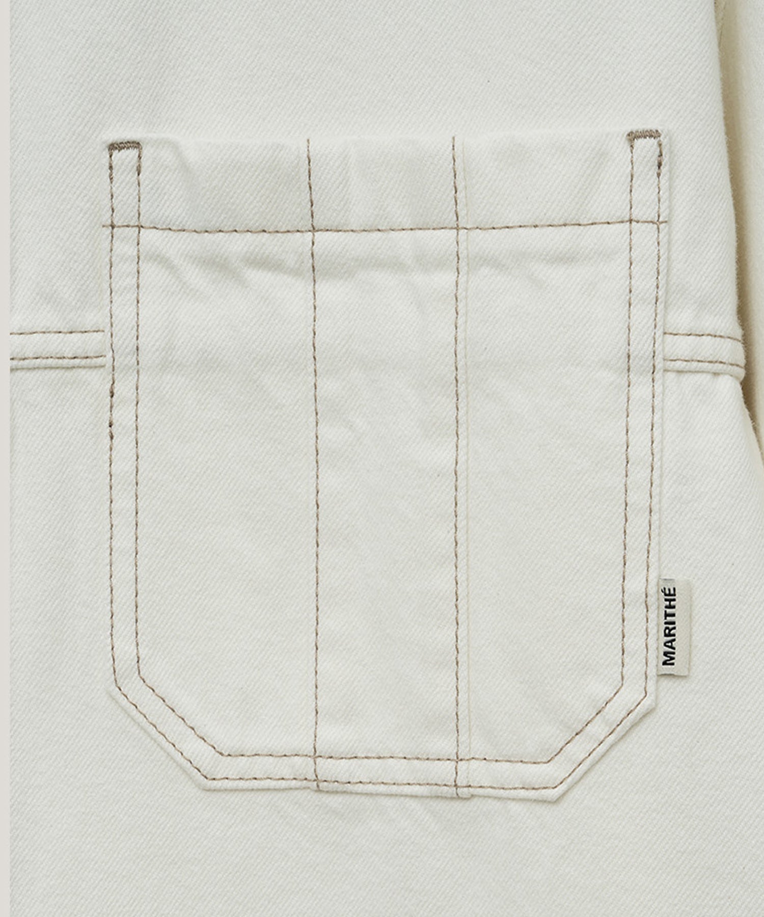 Marithe & Francois Girbaud - Oversized Patch Work Denim Shirt Jacket (Ecru) product image 9 | TRAB K-Fashion Australia