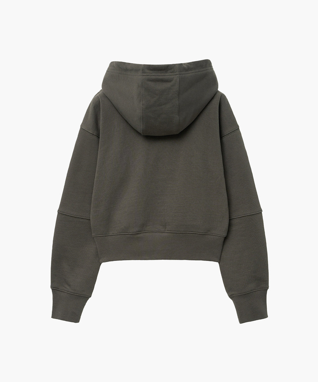 Marithe & Francois Girbaud - Classic Logo Crop Hoodie Zipup (Charcoal) product image 7 | TRAB K-Fashion Australia