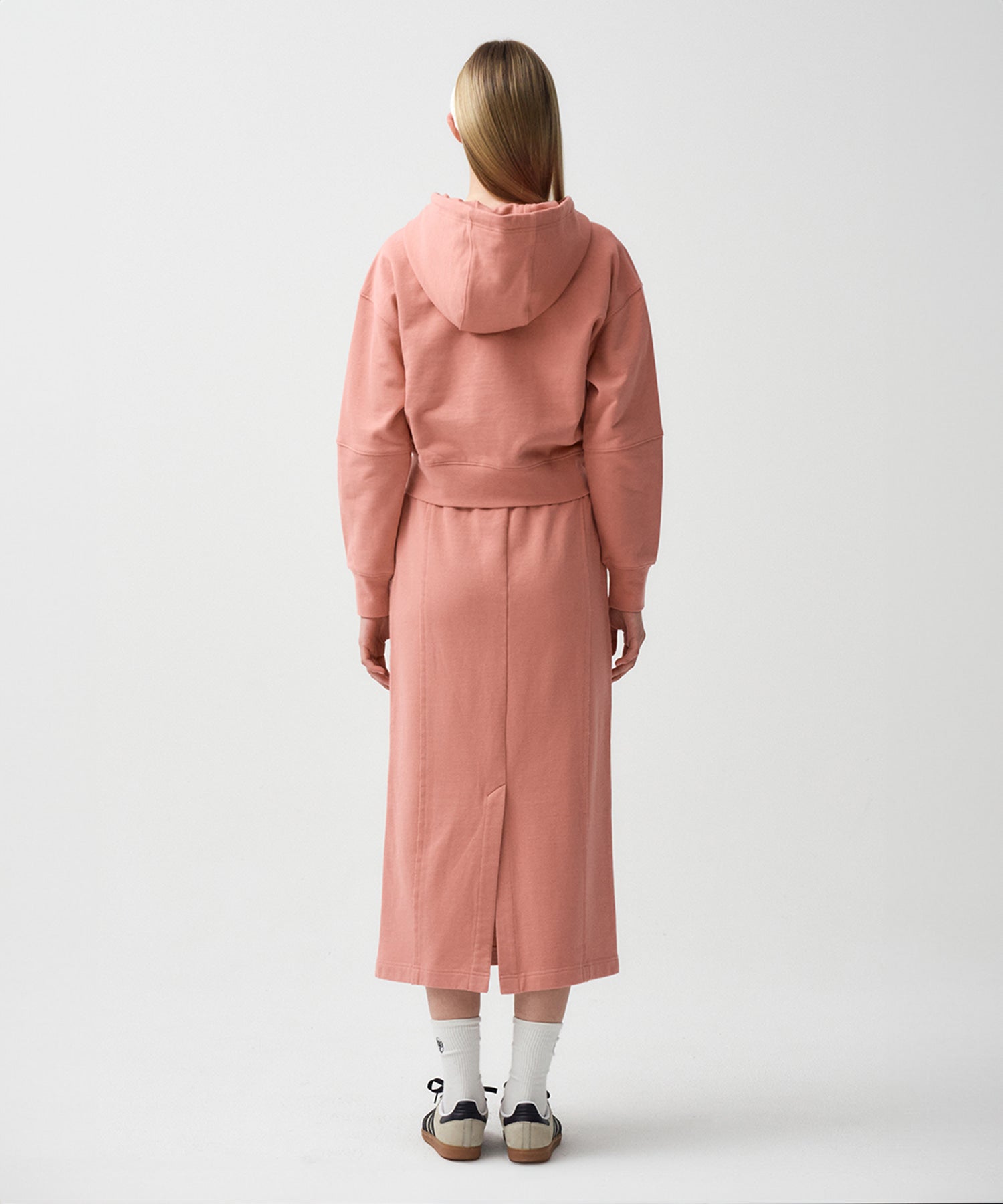 Marithe & Francois Girbaud - Classic Logo Crop Hoodie Zipup (Coral Pink) product image 5 | TRAB K-Fashion Australia