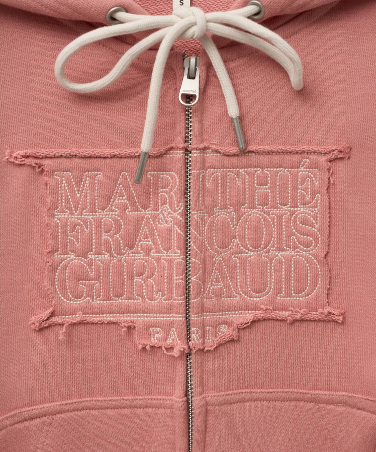 Marithe & Francois Girbaud - Classic Logo Crop Hoodie Zipup (Coral Pink) product image 9 | TRAB K-Fashion Australia