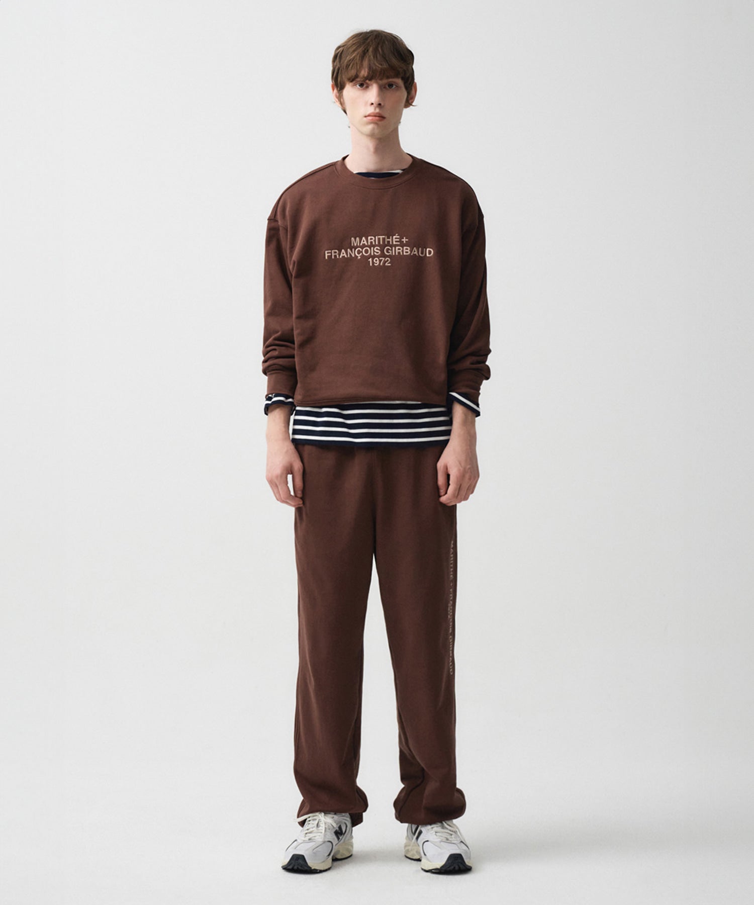 Marithe & Francois Girbaud - Lettering Logo Sweatpants (Brown) product image 1 | TRAB K-Fashion Australia