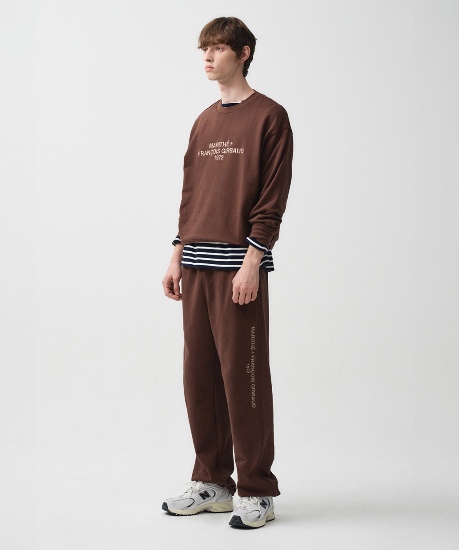 Marithe & Francois Girbaud - Lettering Logo Sweatpants (Brown) product image 2 | TRAB K-Fashion Australia