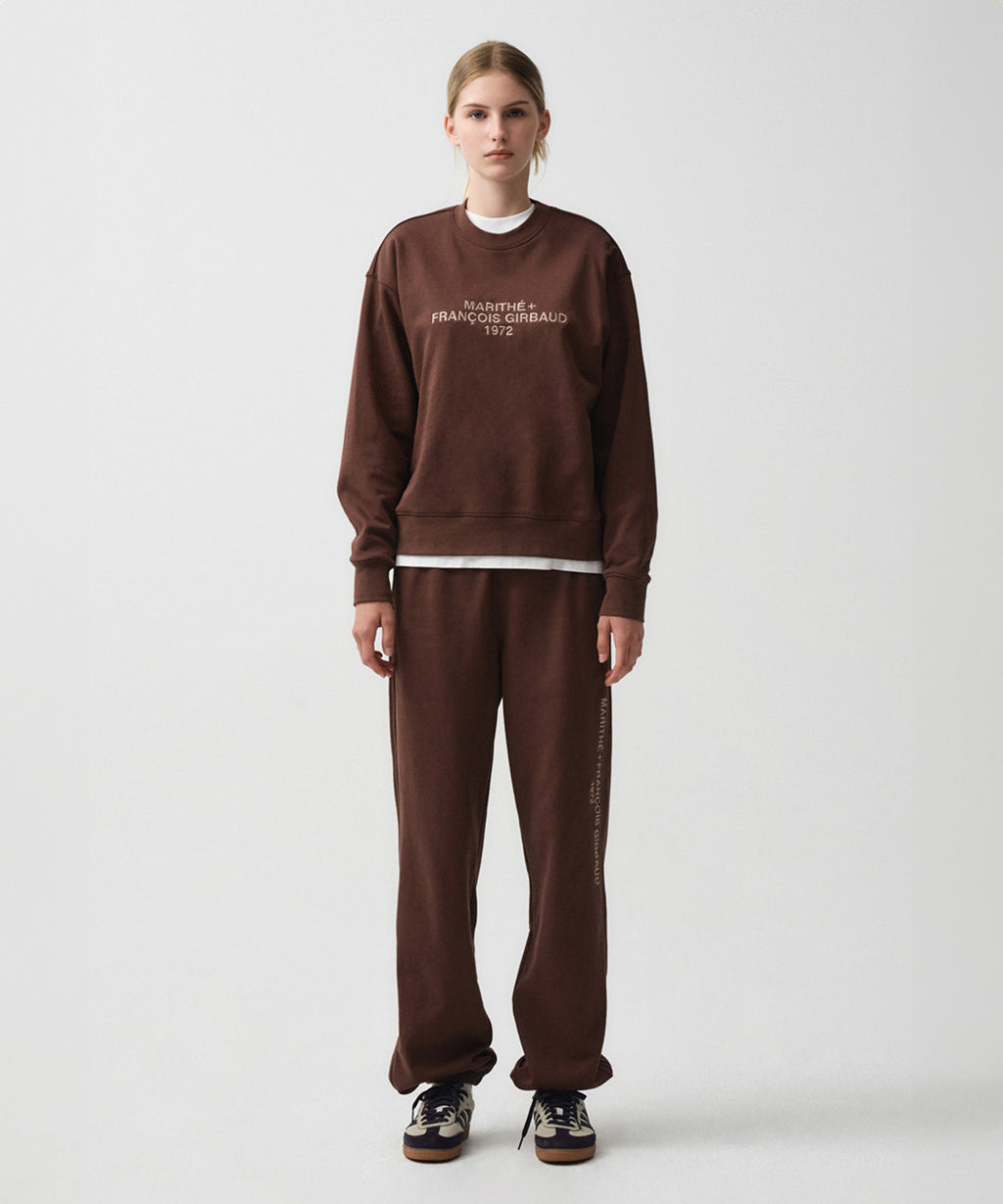 Marithe & Francois Girbaud - Lettering Logo Sweatpants (Brown) product image 4 | TRAB K-Fashion Australia