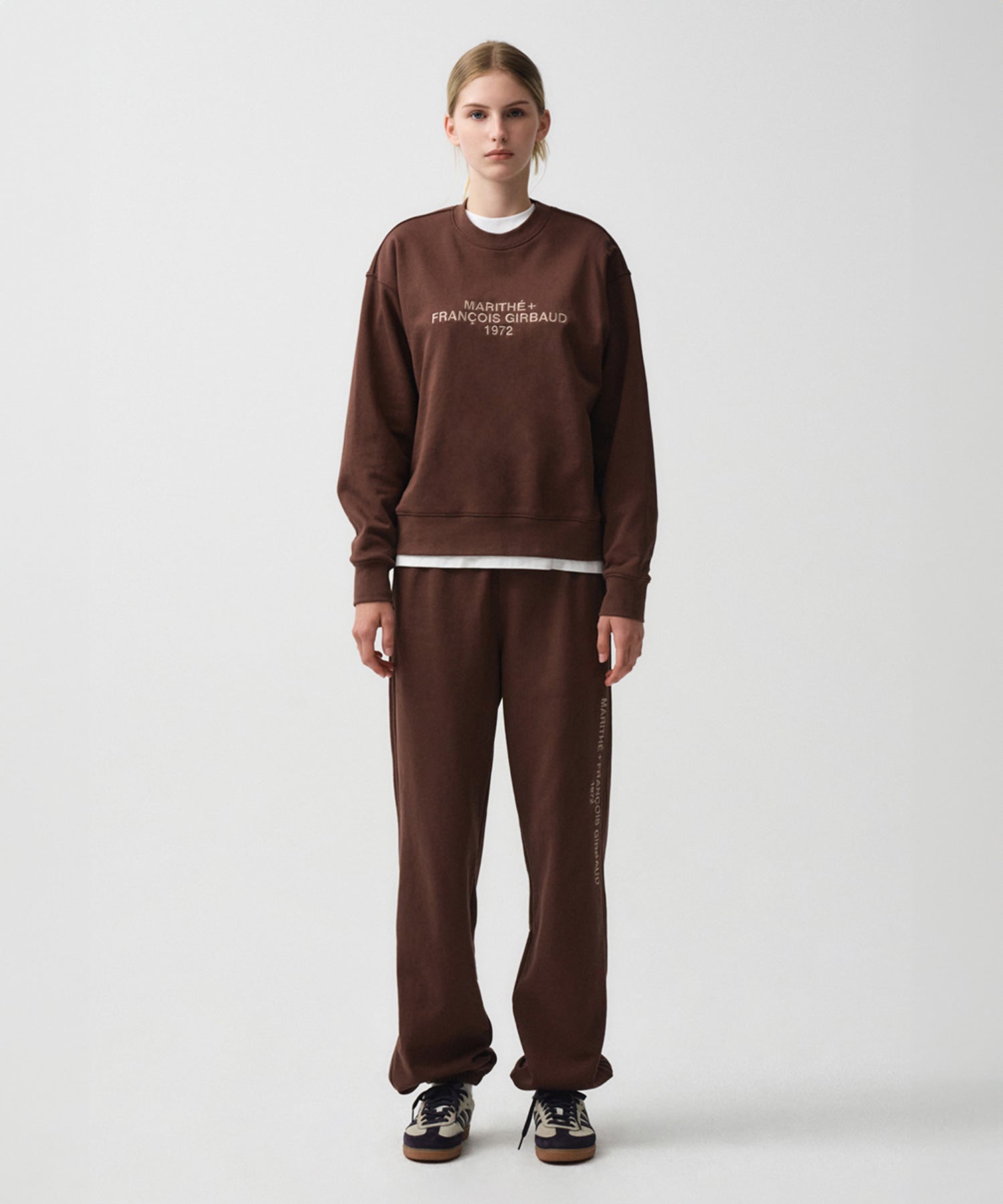 Marithe & Francois Girbaud - Lettering Logo Sweatpants (Brown) product image 4 | TRAB K-Fashion Australia