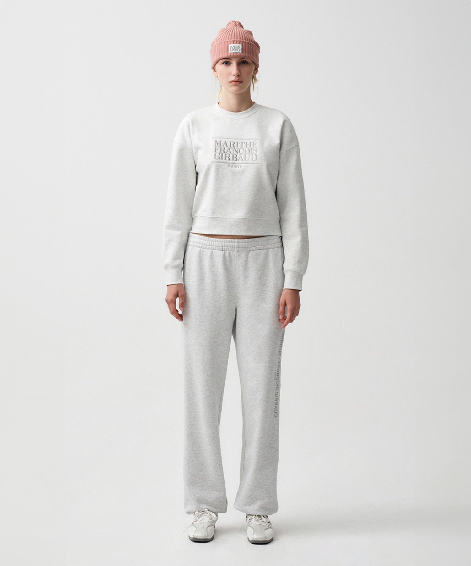 Marithe & Francois Girbaud - Lettering Logo Sweatpants (Light Heather Gray) product image 2 | TRAB K-Fashion Australia
