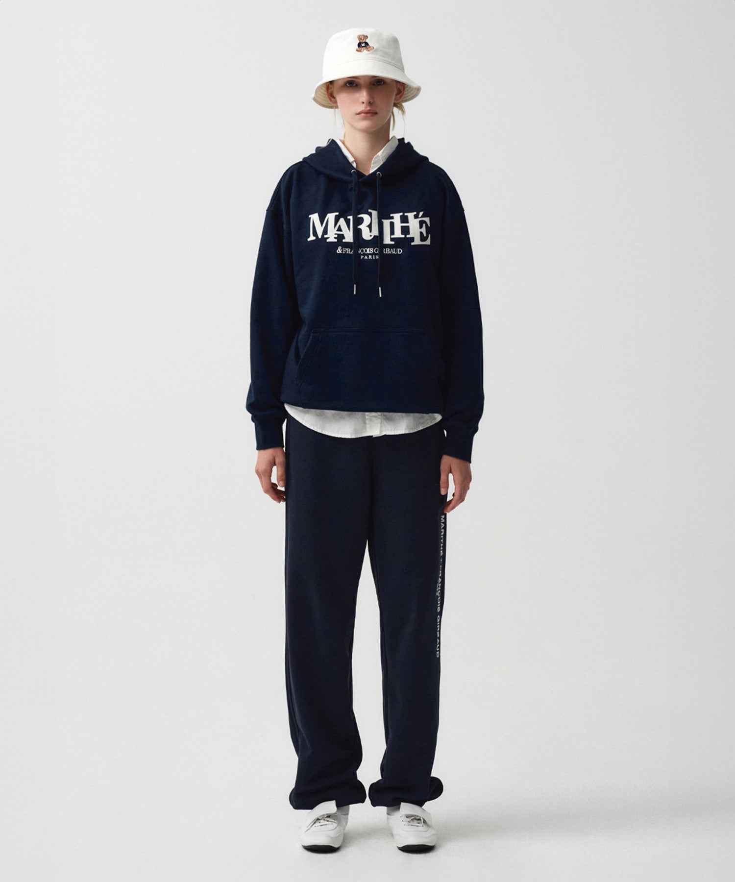 Marithe & Francois Girbaud - Lettering Logo Sweatpants (Navy) product image 2 | TRAB K-Fashion Australia
