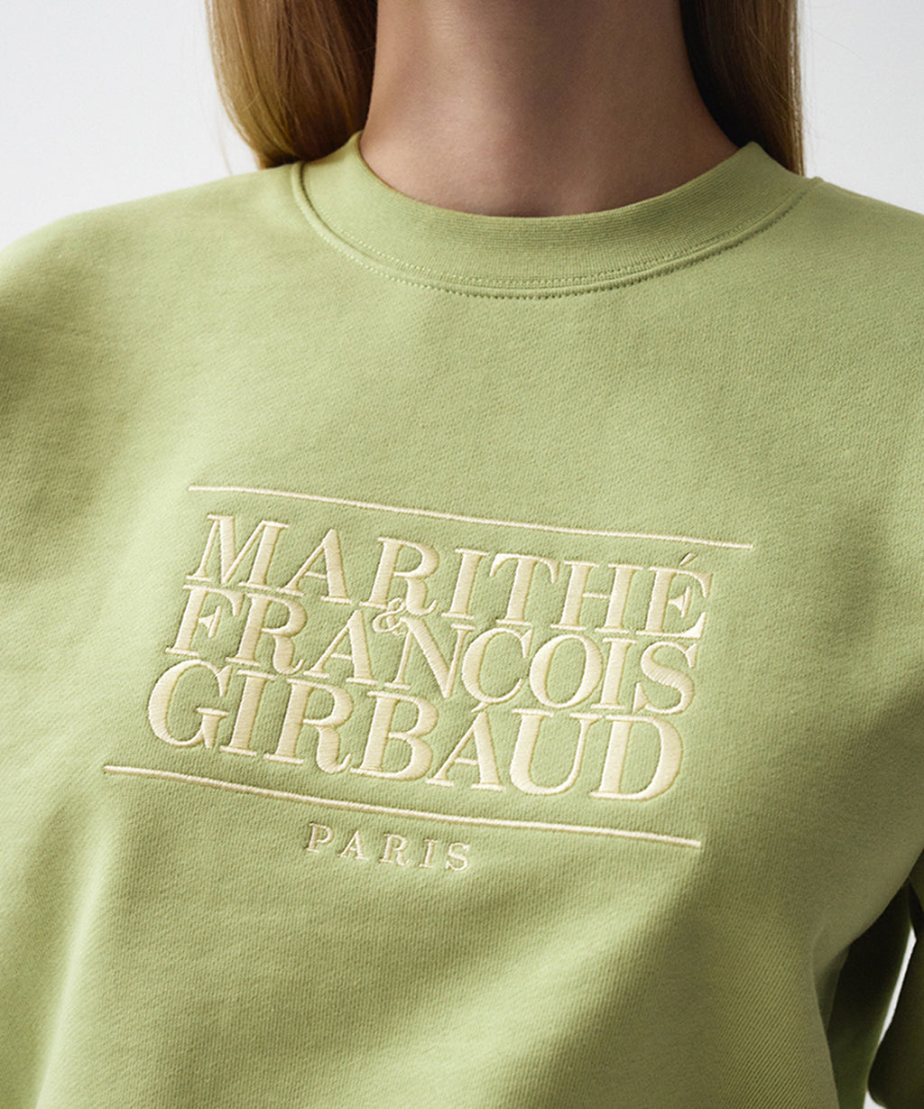 Marithe & Francois Girbaud - Classic Logo Crop Sweatshirt (Light Green) product image 2 | TRAB K-Fashion Australia