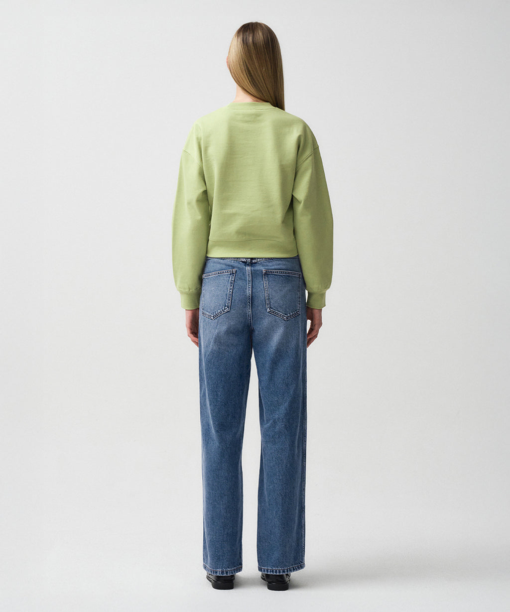 Marithe & Francois Girbaud - Classic Logo Crop Sweatshirt (Light Green) product image 5 | TRAB K-Fashion Australia