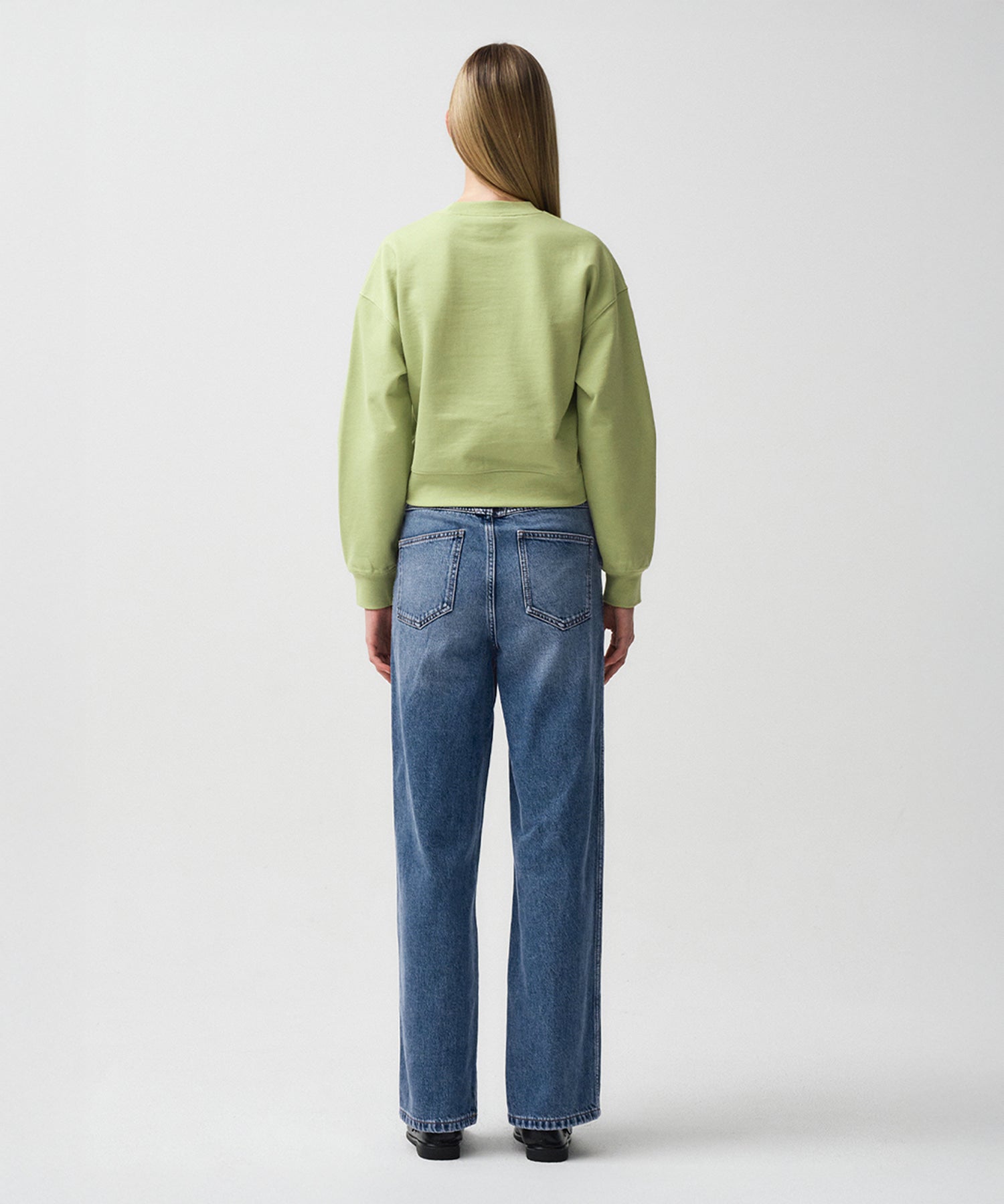 Marithe & Francois Girbaud - Classic Logo Crop Sweatshirt (Light Green) product image 5 | TRAB K-Fashion Australia