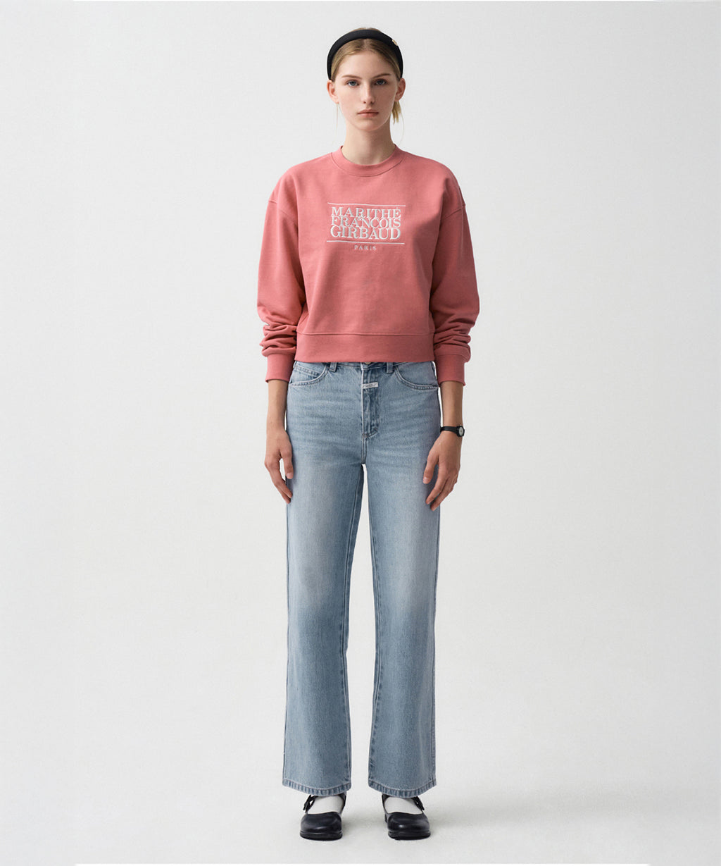 Marithe & Francois Girbaud - Classic Logo Crop Sweatshirt (Pink) product image 2 | TRAB K-Fashion Australia