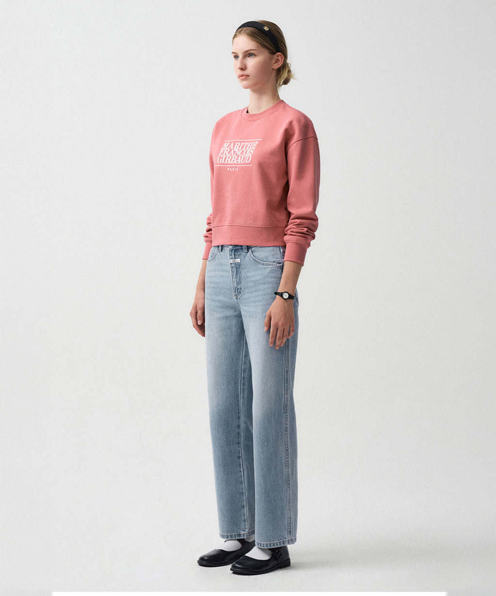 Marithe & Francois Girbaud - Classic Logo Crop Sweatshirt (Pink) product image 3 | TRAB K-Fashion Australia