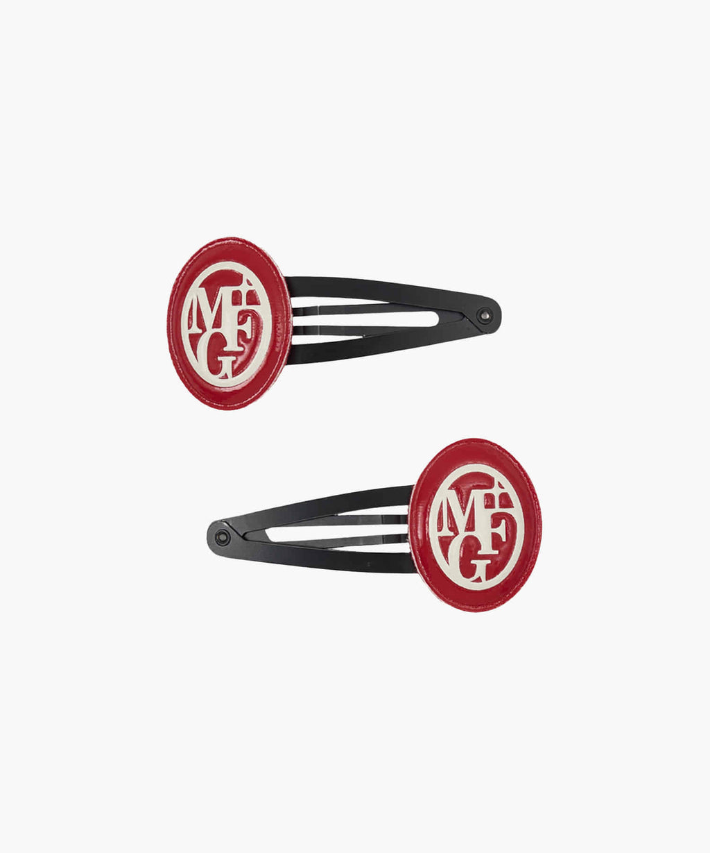 Marithe & Francois Girbaud - Circle Logo Hair Pin 2pack (Red) product image 1 | TRAB K-Fashion Australia