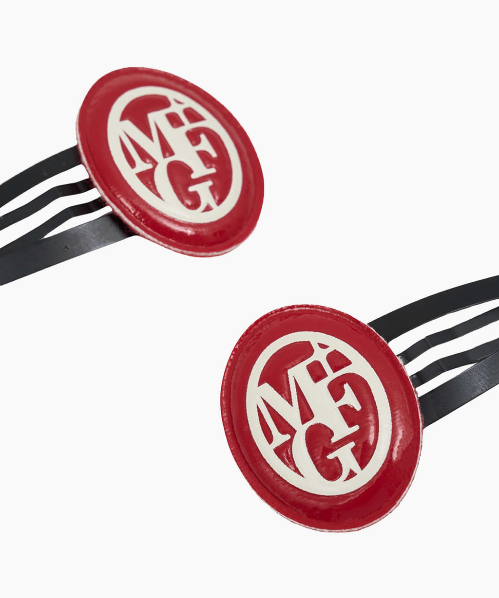 Marithe & Francois Girbaud - Circle Logo Hair Pin 2pack (Red) product image 2 | TRAB K-Fashion Australia