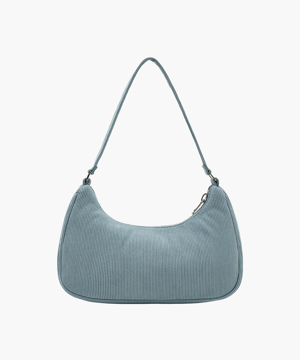 Marithe & Francois Girbaud - Embroidery Logo Corduroy Shoulder Bag (Light Blue) product image 3 | TRAB K-Fashion Australia