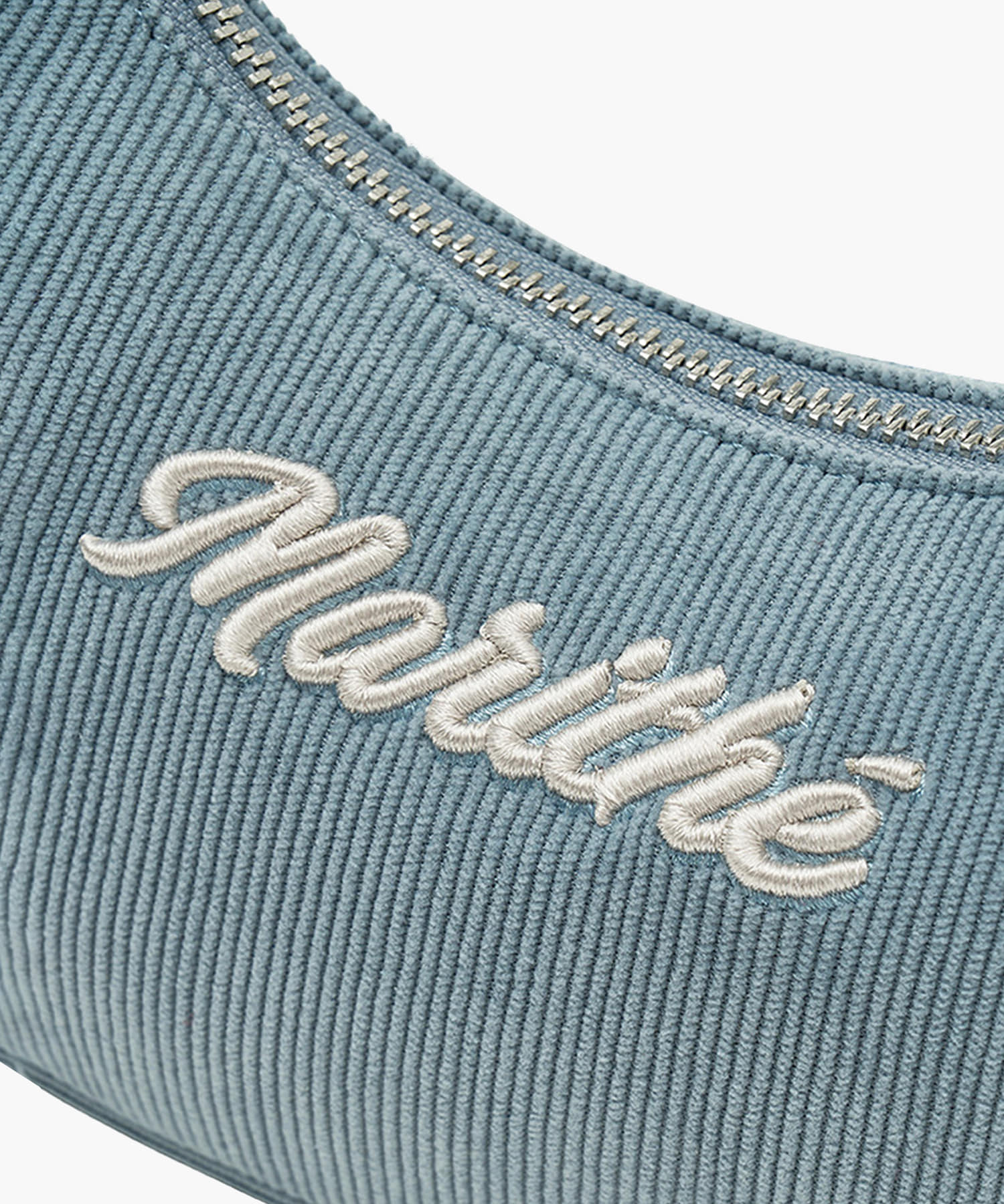 Marithe & Francois Girbaud - Embroidery Logo Corduroy Shoulder Bag (Light Blue) product image 4 | TRAB K-Fashion Australia