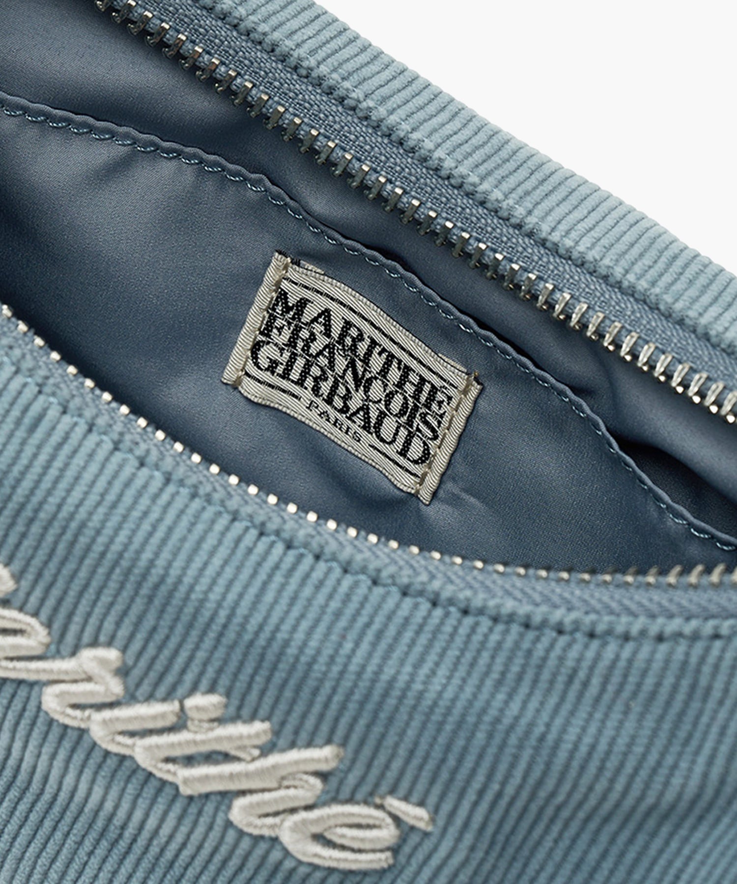 Marithe & Francois Girbaud - Embroidery Logo Corduroy Shoulder Bag (Light Blue) product image 5 | TRAB K-Fashion Australia
