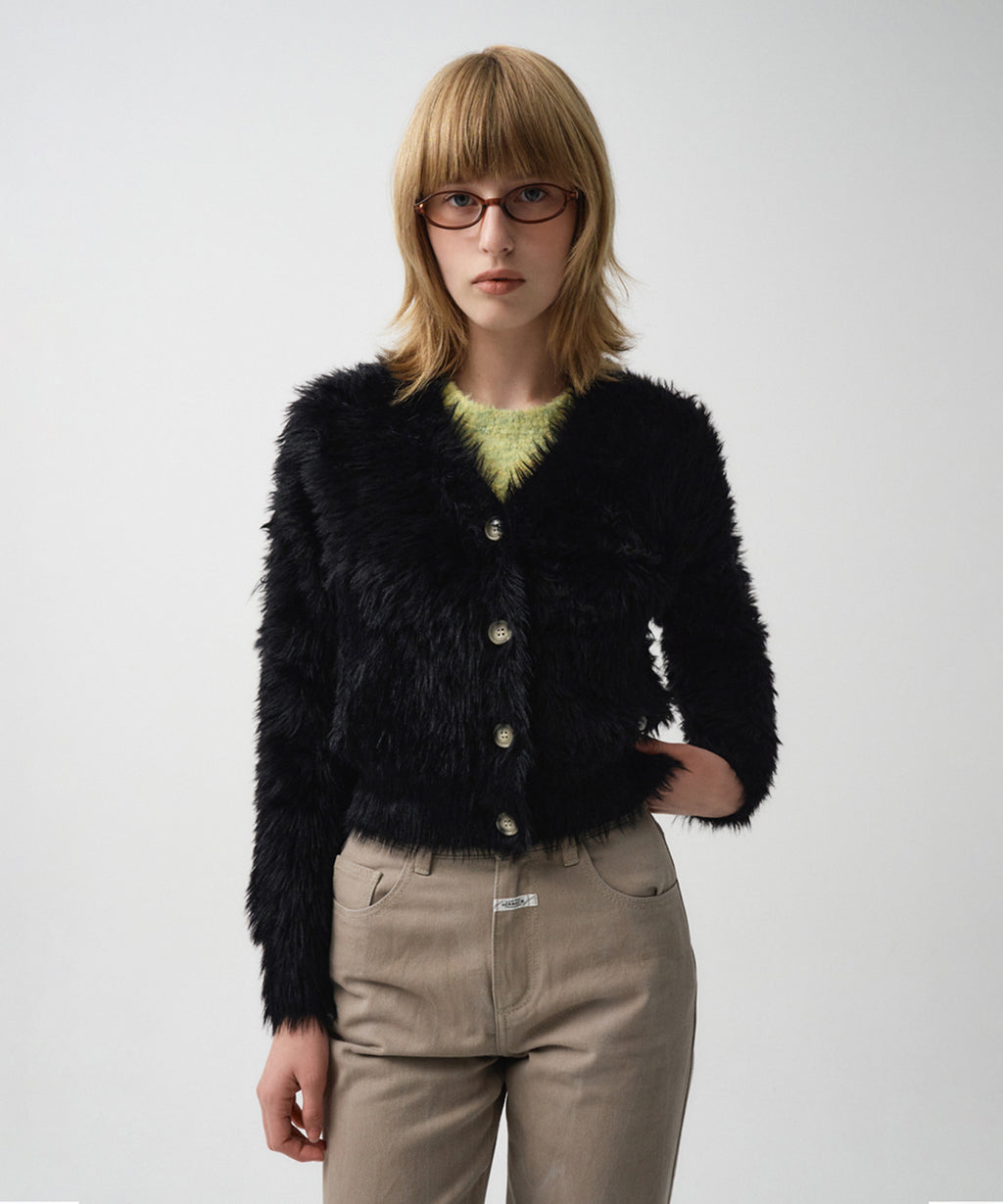 Marithe & Francois Girbaud - V-neck Crop Cardigan (Black) product image 13 | TRAB K-Fashion Australia