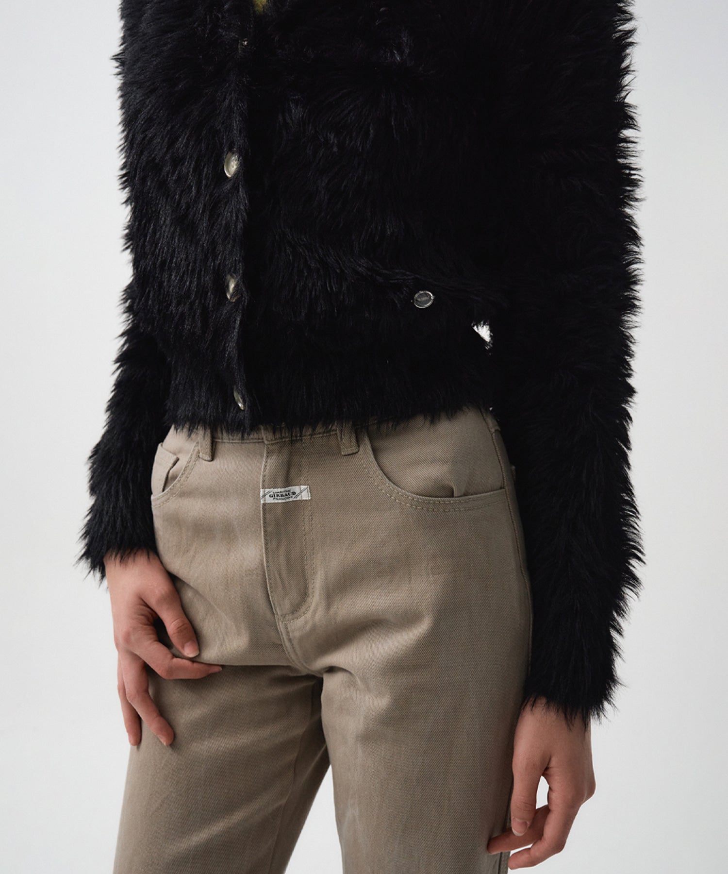 Marithe & Francois Girbaud - V-neck Crop Cardigan (Black) product image 1 | TRAB K-Fashion Australia