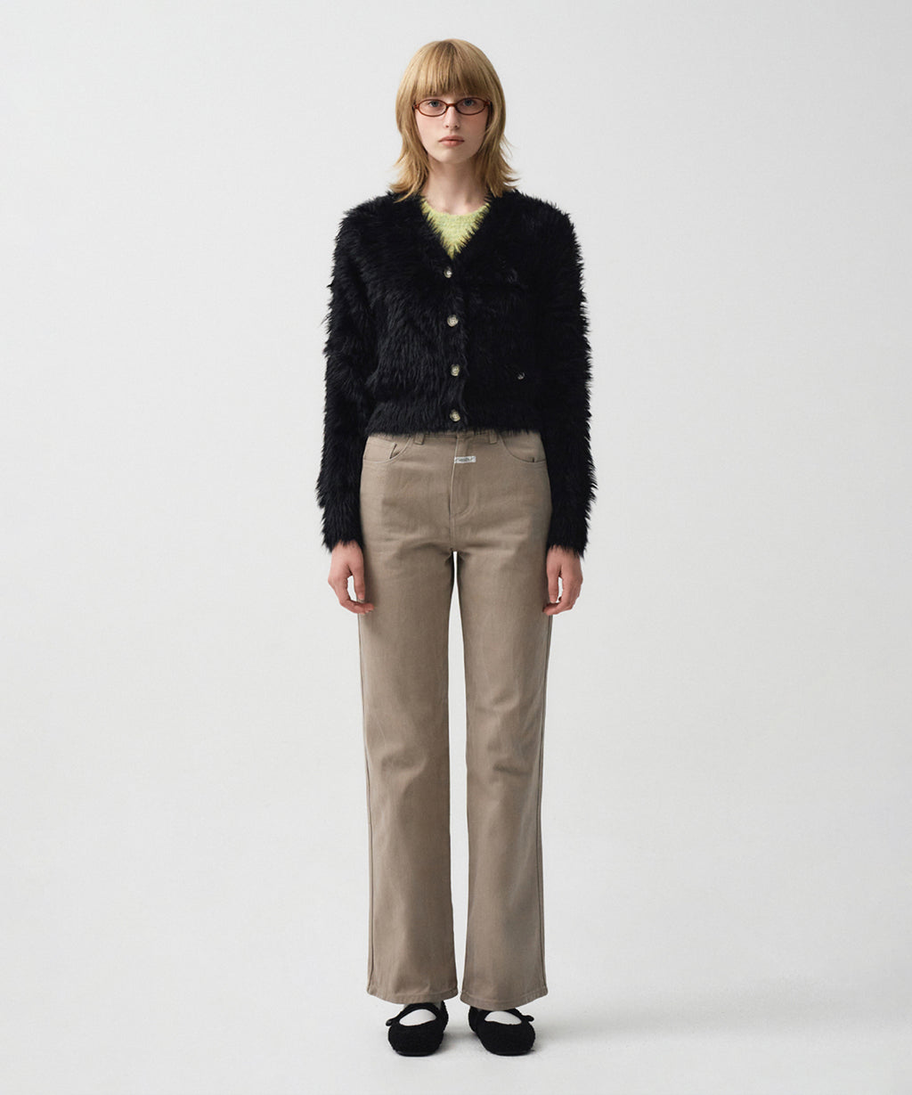 Marithe & Francois Girbaud - V-neck Crop Cardigan (Black) product image 2 | TRAB K-Fashion Australia