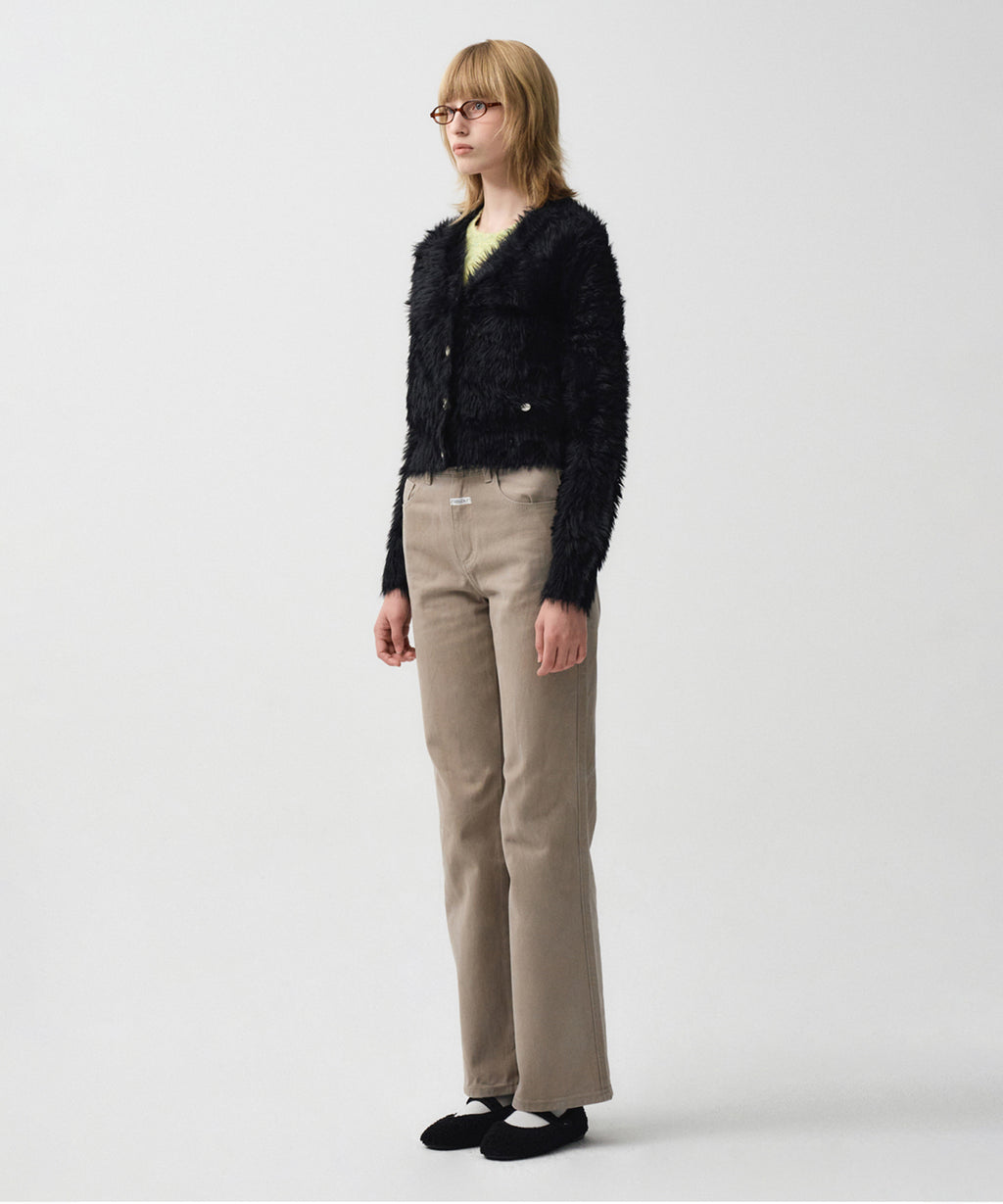 Marithe & Francois Girbaud - V-neck Crop Cardigan (Black) product image 3 | TRAB K-Fashion Australia